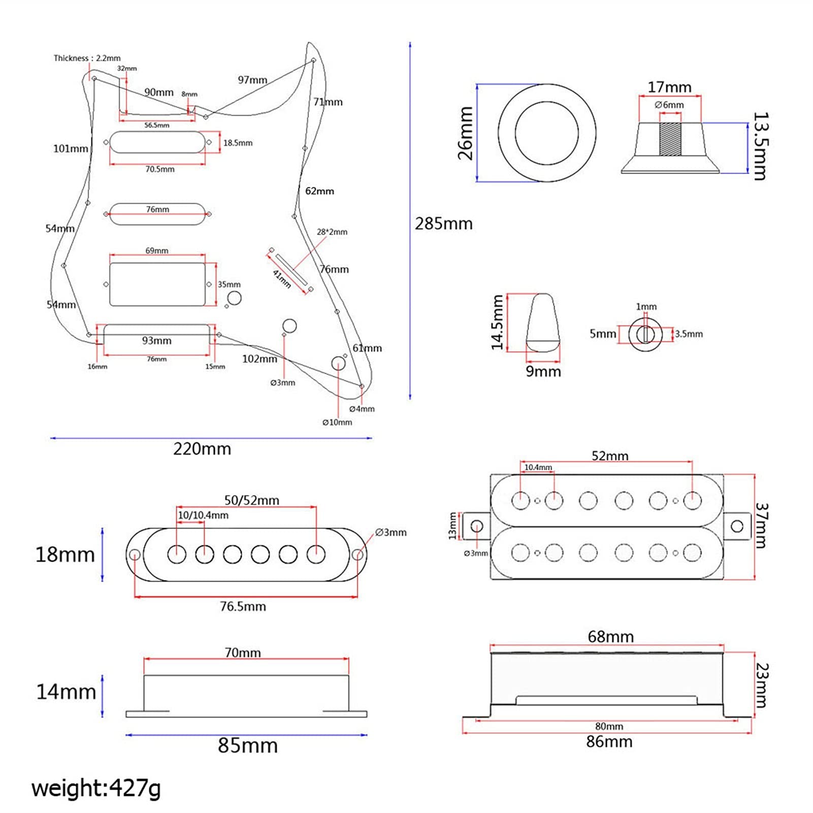 Pre-Wired Loaded Pickguard for Stratocaster - SSH Alnico Pickups - Ready to Install Electric Guitar Upgrade | Perfect for DIY Guitar Mods & Professional Setups