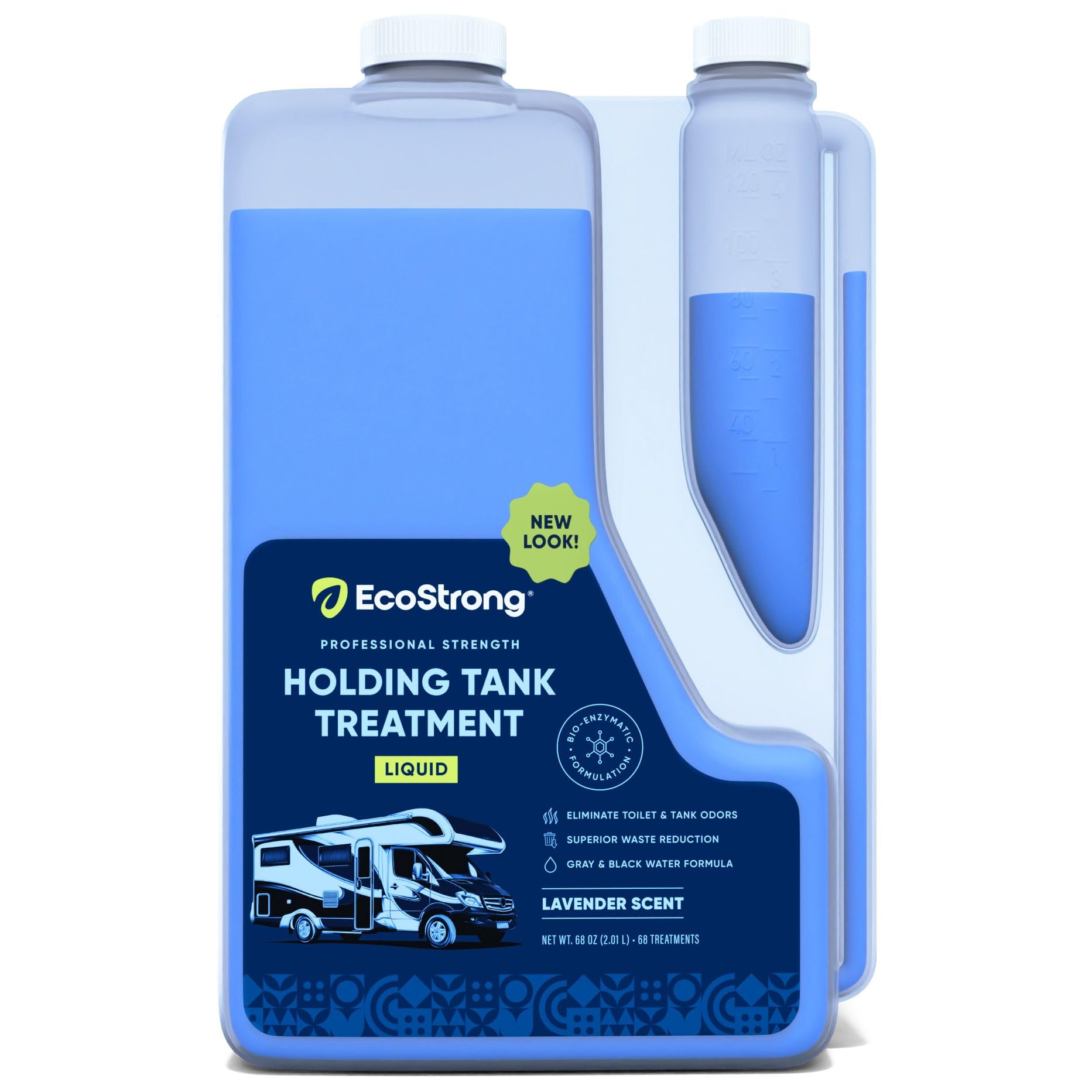 Eco Strong RV Toilet Treatment - Black Tank Digestor, Odor Eliminator & Cleaner | 68 Lavender Scented Treatments for Campers, RVs & Boats | Perfect for RV Sanitation & Waste Breakdown During Camping Trips