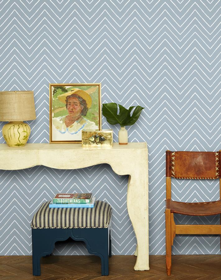 Frances Chevron Wallpaper by Wallshoppe - Premium Gray Geometric Peel & Stick Wallpaper for Living Room, Bedroom, and Office Decor