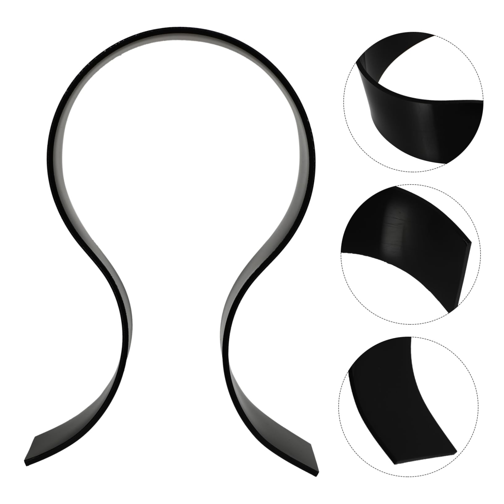 DOITOOL Acrylic Headphone Stand with Wooden Frame - Premium Headset Holder & Display Rack for Gaming, Office, and Studio Use - Clear Glass Design for Stylish Headphone Organization