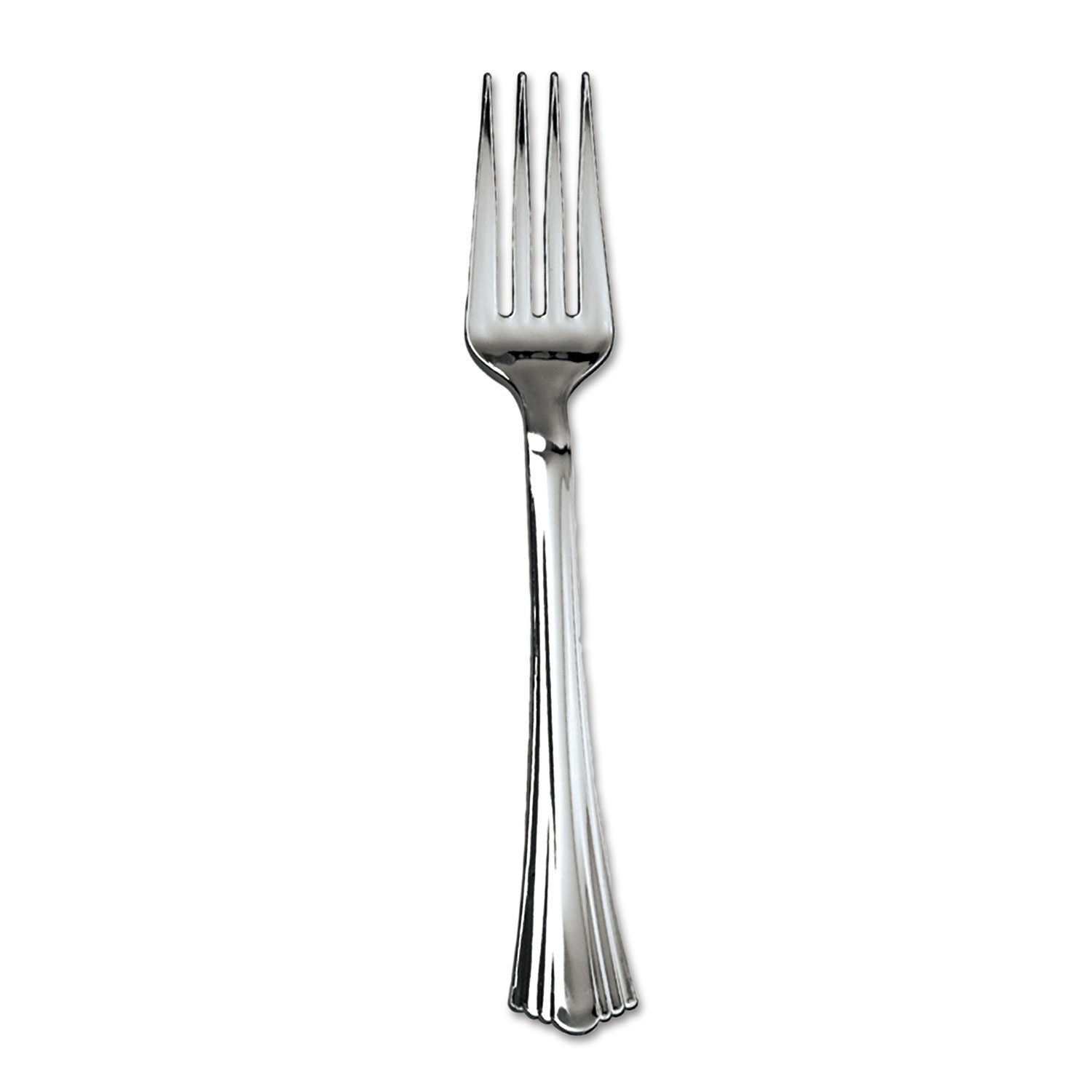 Premium Heavyweight Plastic Forks - 600 Count Bulk Pack, Elegant Silver Reflections Design - Perfect for Parties, Catering, Picnics & Outdoor Events