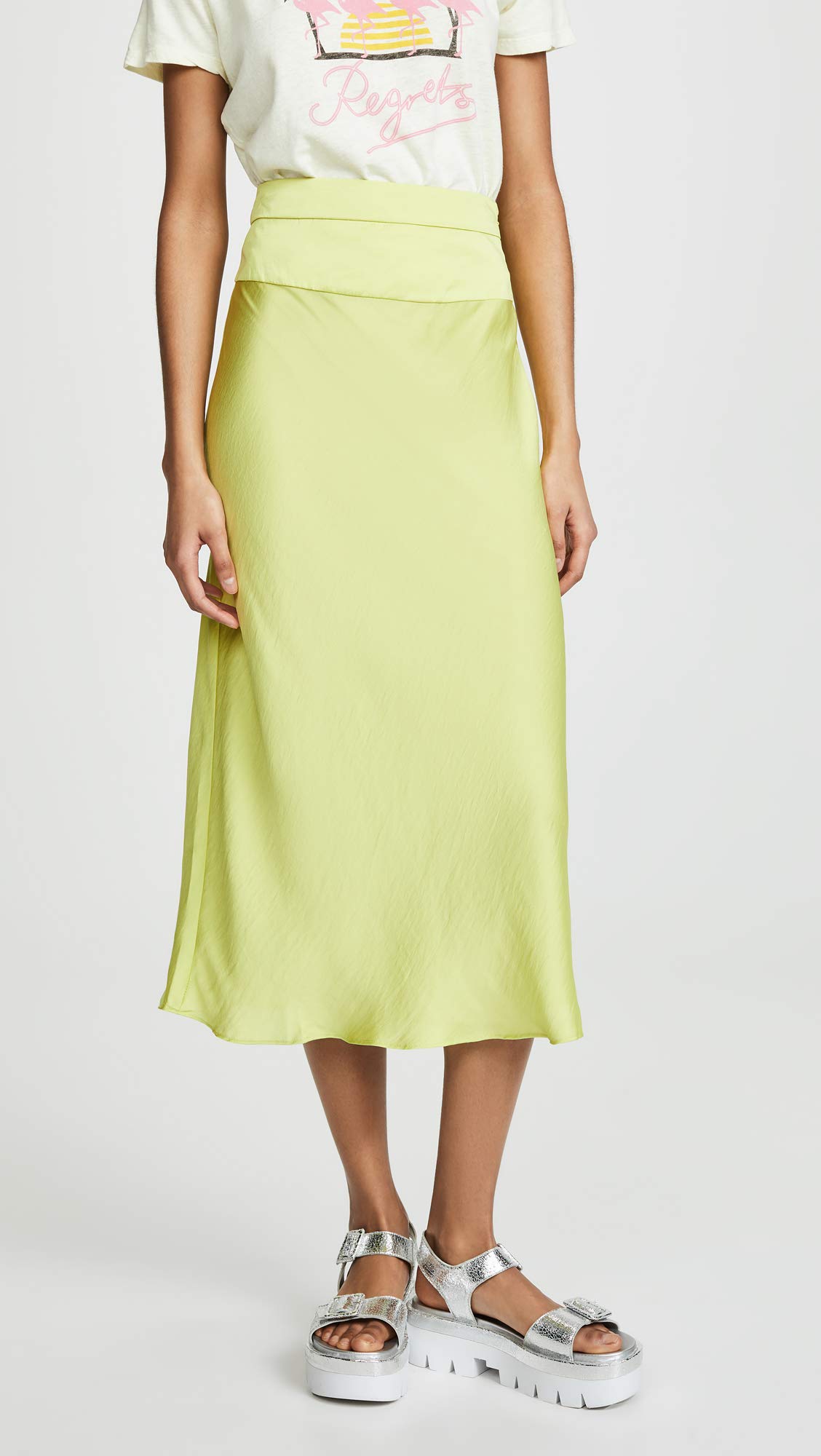 Free People Women's Normani Bias Skirt - Flowy Midi Skirt with Slit for Summer, Boho Style, Beach, Party & Casual Outfits