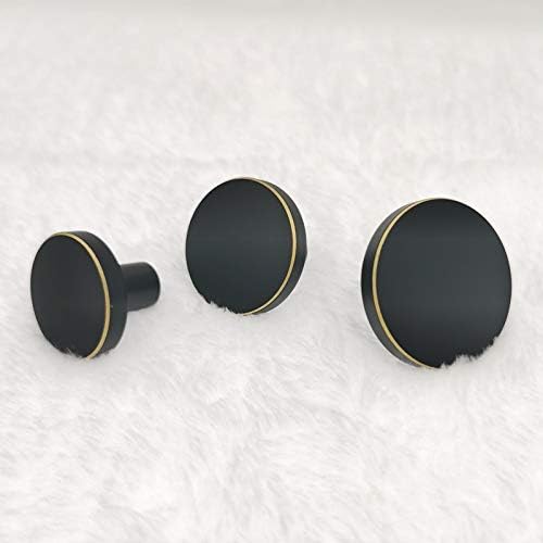 Solid Brass Black Drawer Knobs 4-Pack - Modern Kitchen & Cabinet Handles for Dressers & Cupboards