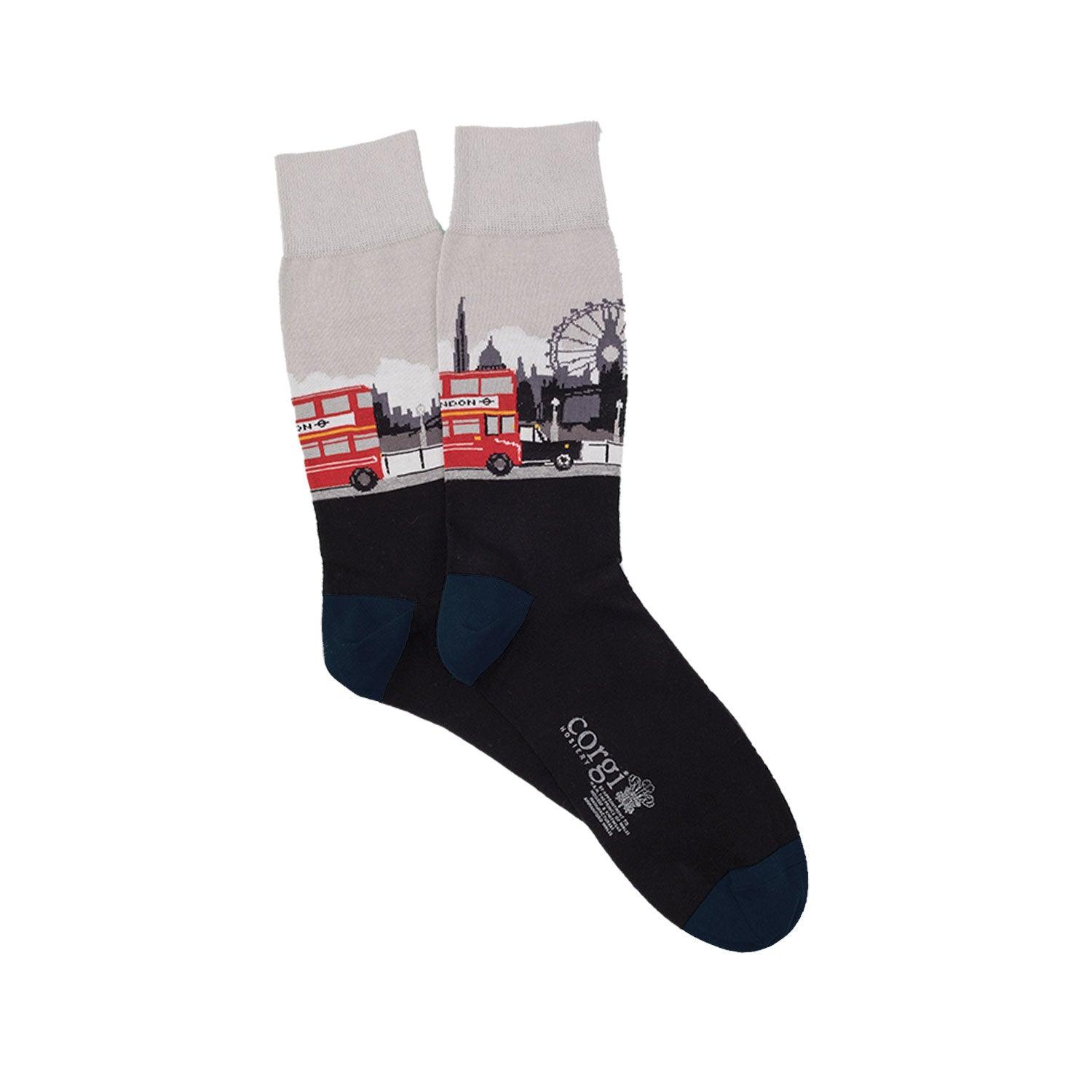 Men's London Scene Cotton Socks - Comfortable Breathable Casual Socks for Everyday Wear, Travel & Office