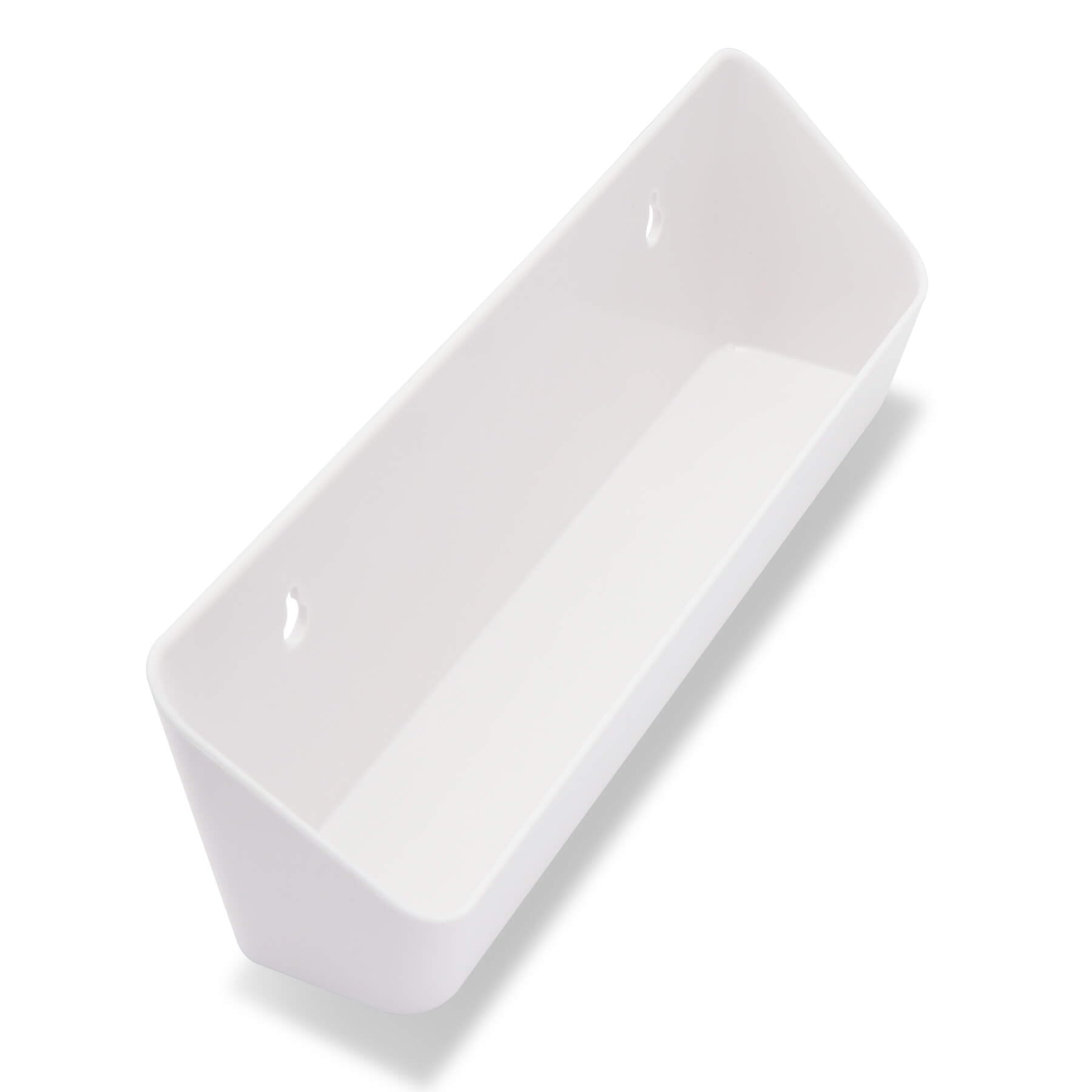 11-Inch Tip Out Sink Tray Organizer - 2 Pack White Pull-Out Shelf for Kitchen & Bathroom Base Cabinets - Space Saving Storage Solution for Sponges, Soaps & Cleaning Supplies
