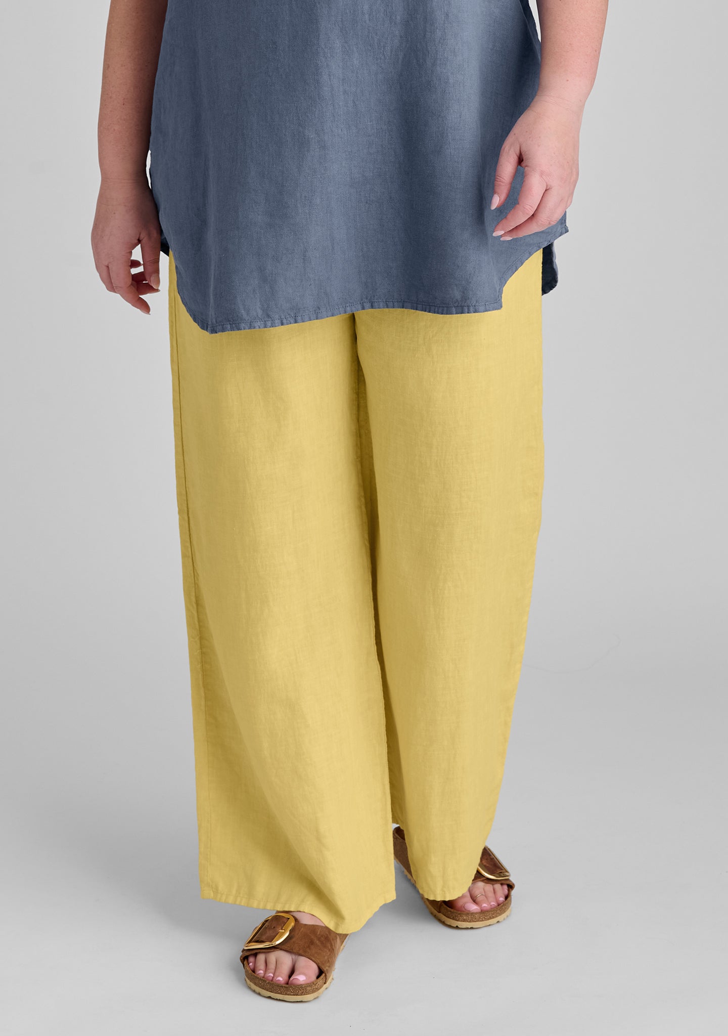 Linen Drawstring Pants for Women - Comfortable Flat Iron Pants with Elastic Waist - Casual Summer Lounge Pants for Yoga, Travel & Home Wear