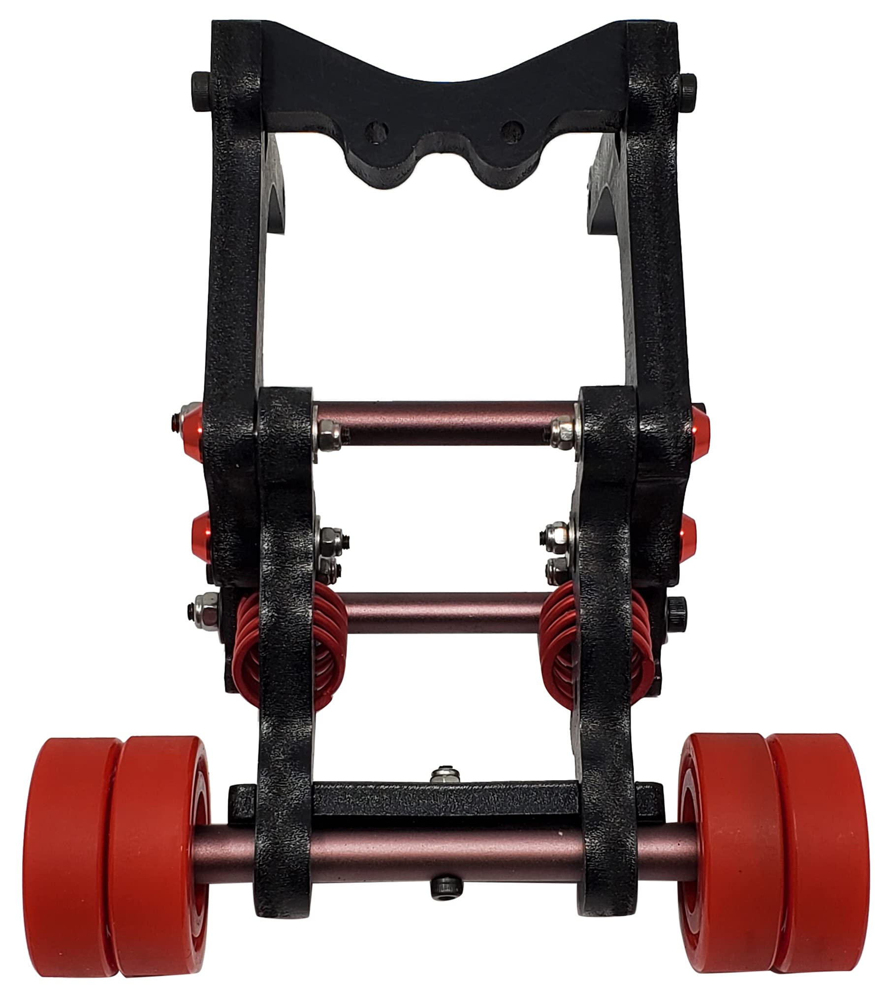 NHX RC Wheelie Bar with 4X Red Rubber Tires for Traxxas X-MAXX 1/5 Scale Monster Truck - Off-Road Stunt Accessory for Backflips & Wheelie Tricks