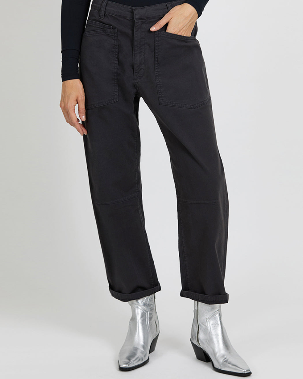 Reiko Carl Carbone Women's High-Waisted Trousers - Comfortable Stretch Pants for Office, Business & Casual Wear