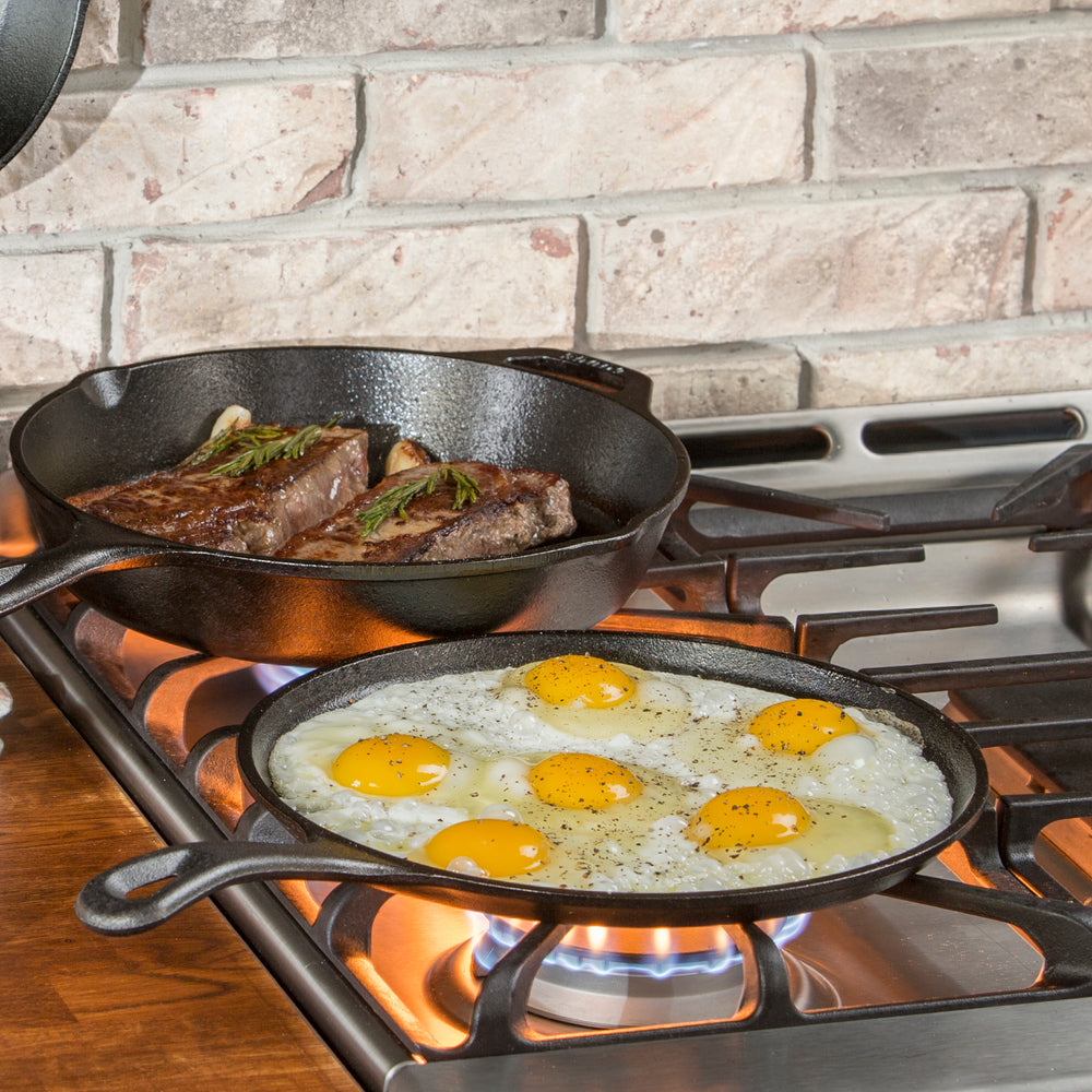 26cm Cast Iron Round Griddle - Pre-Seasoned, Heavy Duty Skillet for Stovetop, Oven & Outdoor Cooking - Perfect for Pancakes, Steaks & More