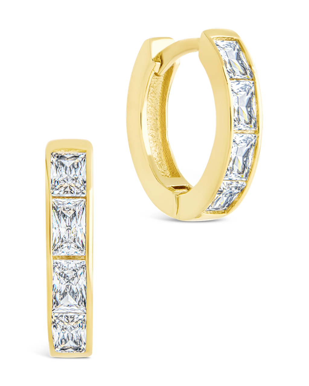 Anwen Emerald Cut Cubic Zirconia Hoop Earrings - Elegant & Sparkling Jewelry for Women | Perfect for Parties, Weddings & Everyday Wear