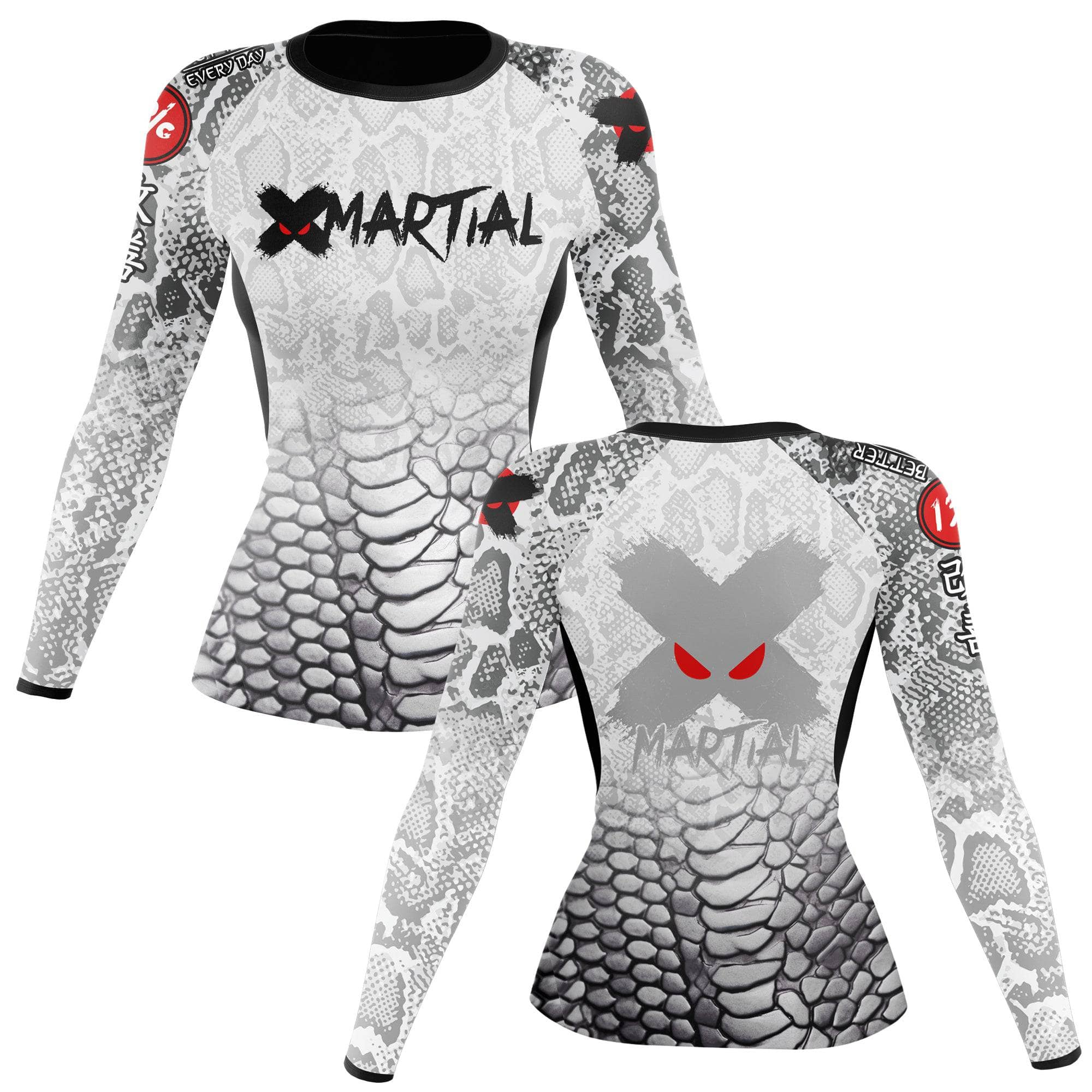Venomous Women's BJJ Rash Guard - Long Sleeve Compression Top for Brazilian Jiu-Jitsu, MMA & No-Gi Grappling - Moisture Wicking & UV Protection for Training & Competition