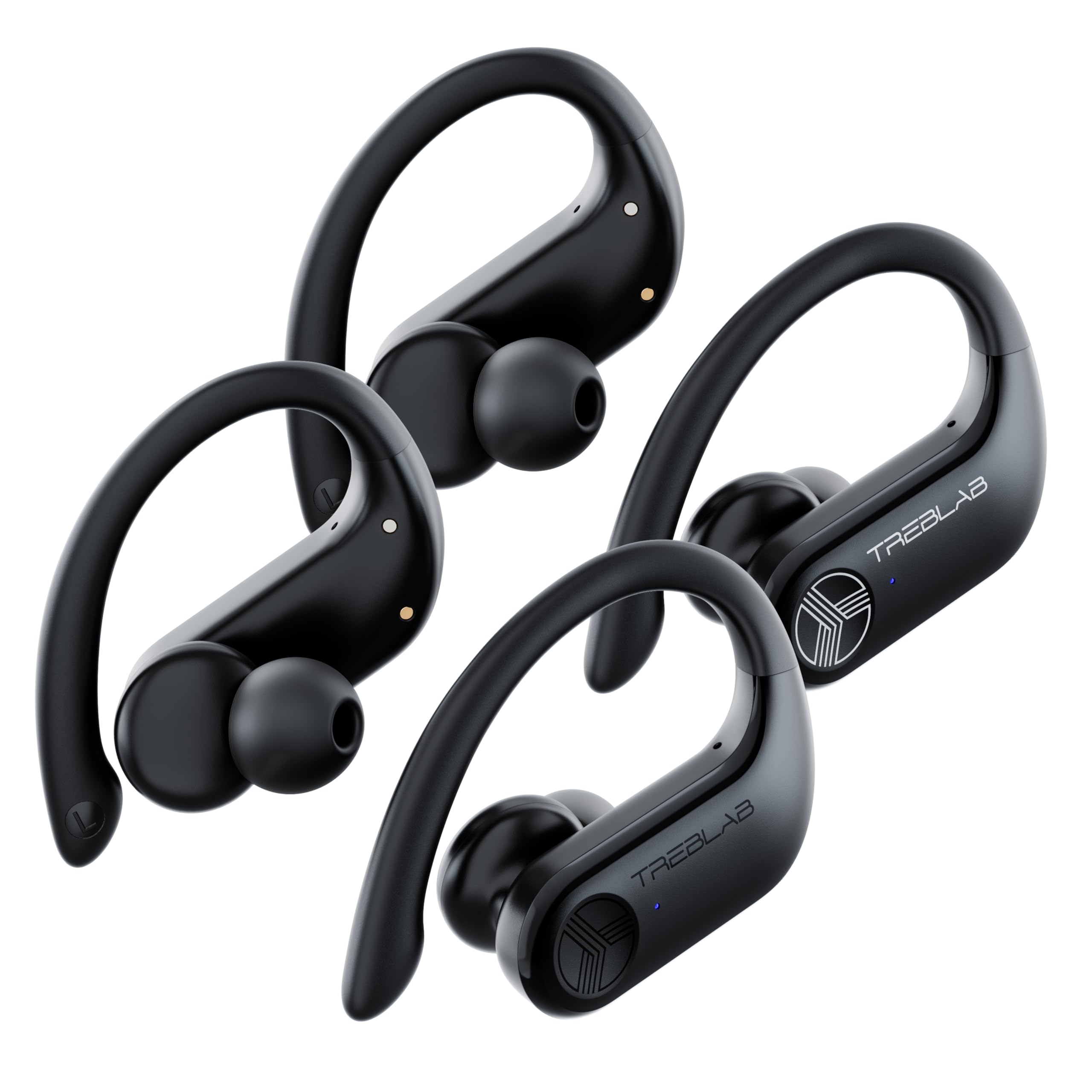 TREBLAB X3 Pro True Wireless Earbuds - Bluetooth 5.0, Noise Cancelling, 30H Playtime (Black & White, 2 Pairs Bundle) - Perfect for Gym, Running, Travel & Work