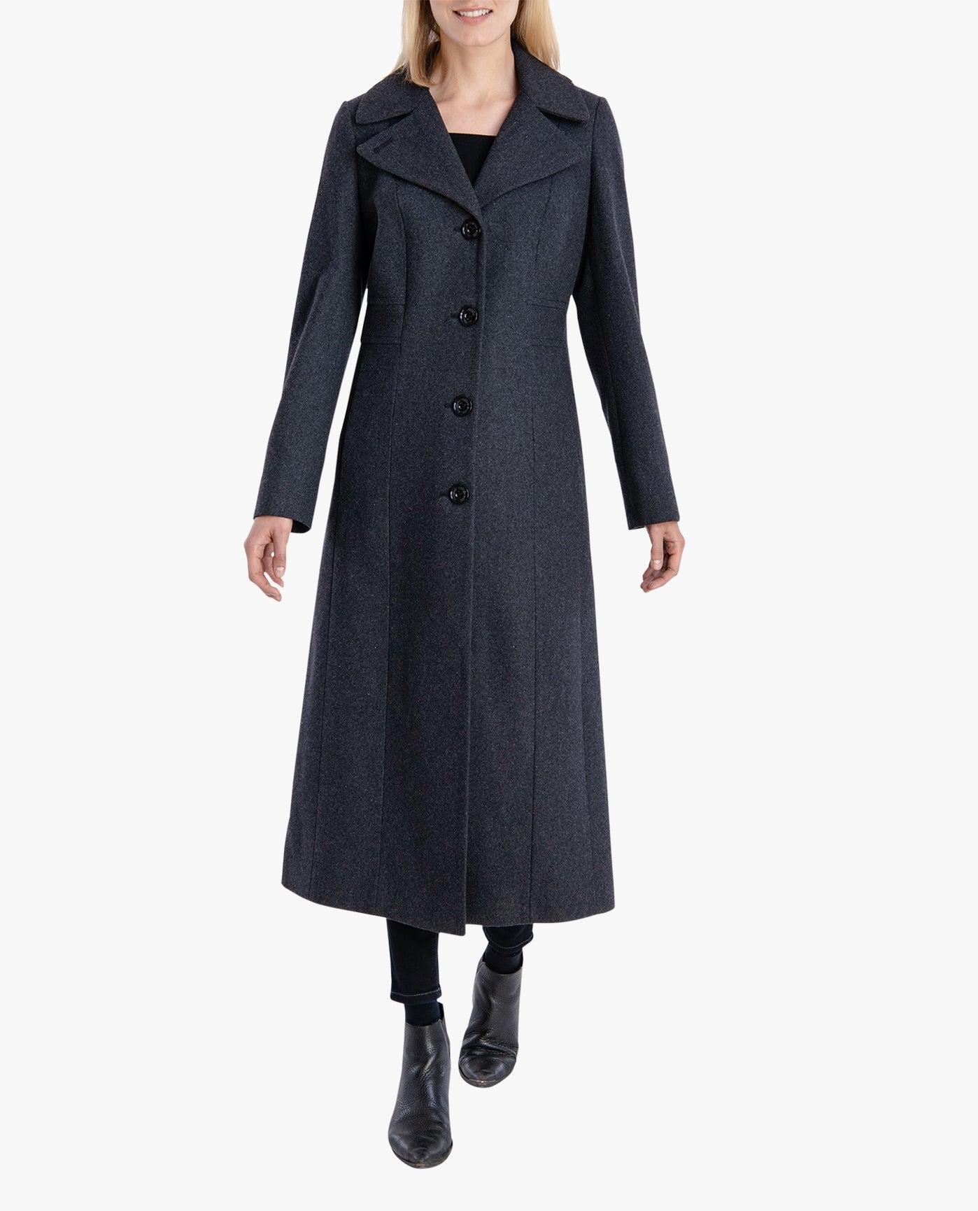 Women's Single Breasted Maxi Peacoat - Classic Long Wool Coat for Winter, Fall & Formal Occasions | Warm & Stylish Outerwear for Work, Office & Everyday Wear