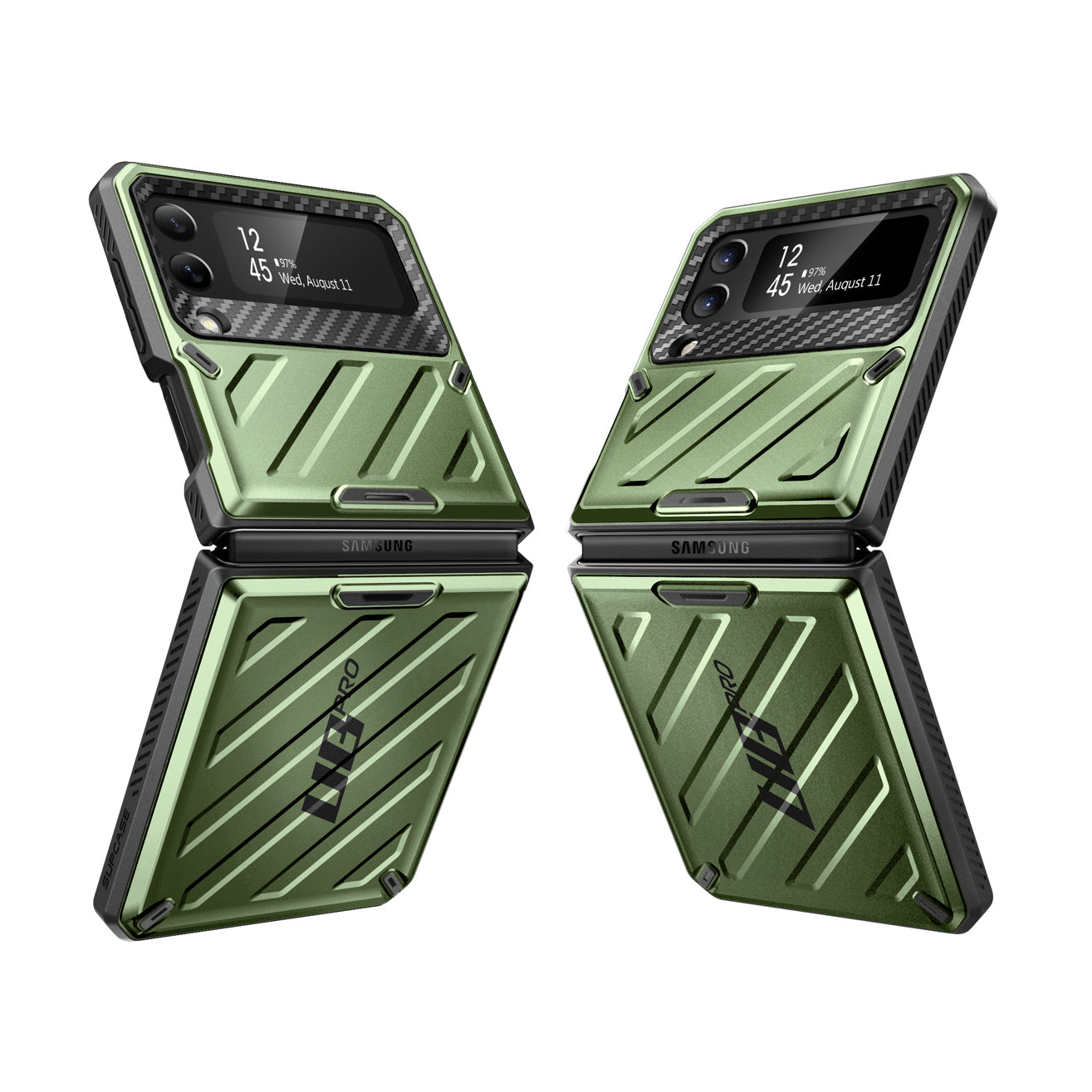 Samsung Galaxy Z Flip4 Unicorn Beetle PRO Heavy Duty Rugged Case with Belt Clip - Dark Green Protective Cover for Outdoor, Work & Active Lifestyle