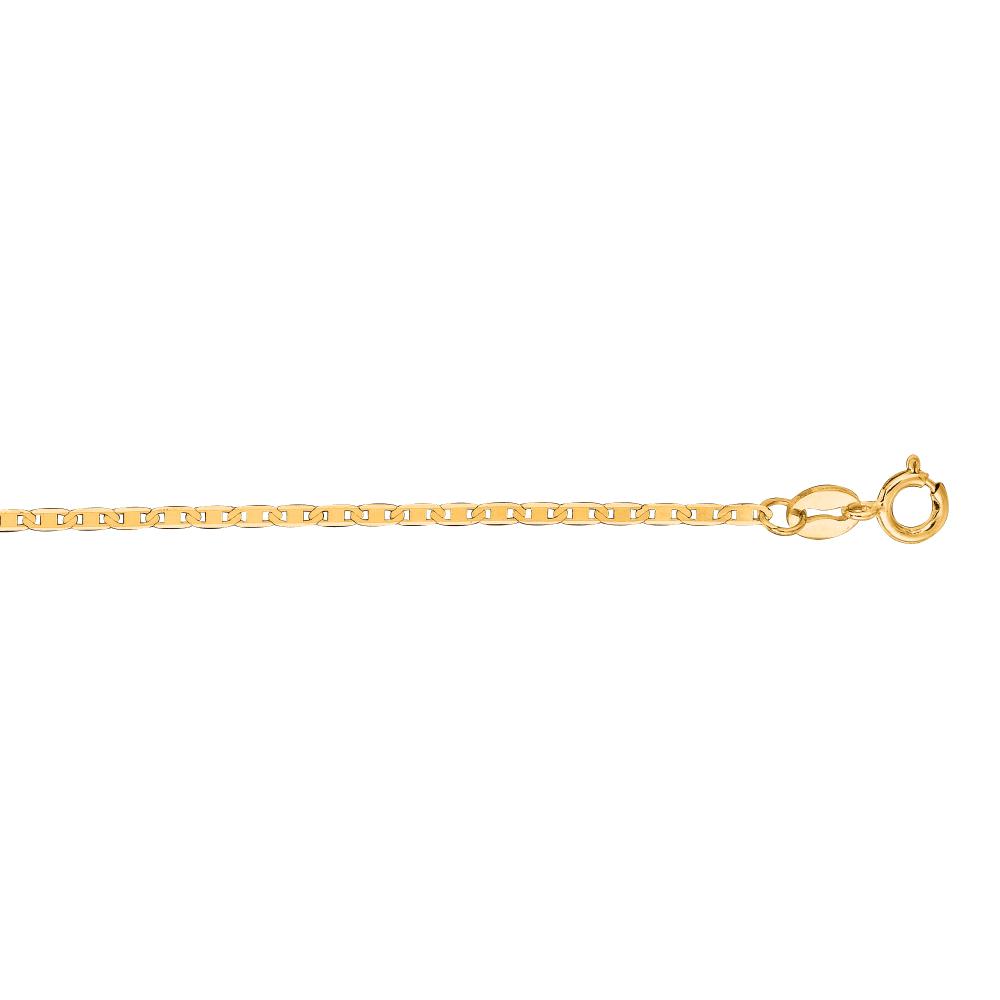 10K Gold 1.2mm Mariner Chain Necklace for Men - Durable Solid Gold Rope Chain - Perfect for Everyday Wear, Gifts & Special Occasions
