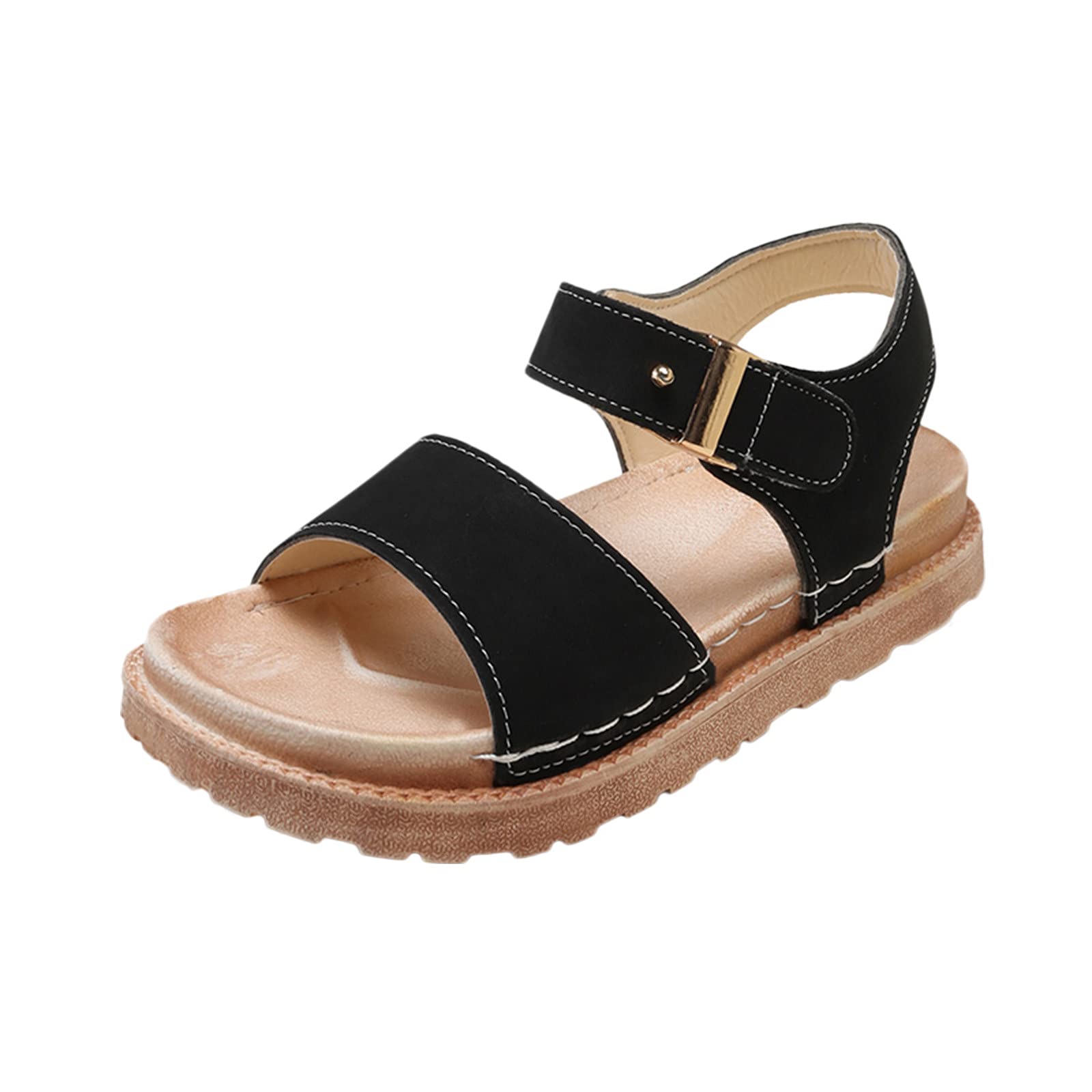 Women's Black Casual Flat Summer Sandals - Breathable Fish Mouth Design Fashion Sandals for Beach, Vacation & Everyday Wear