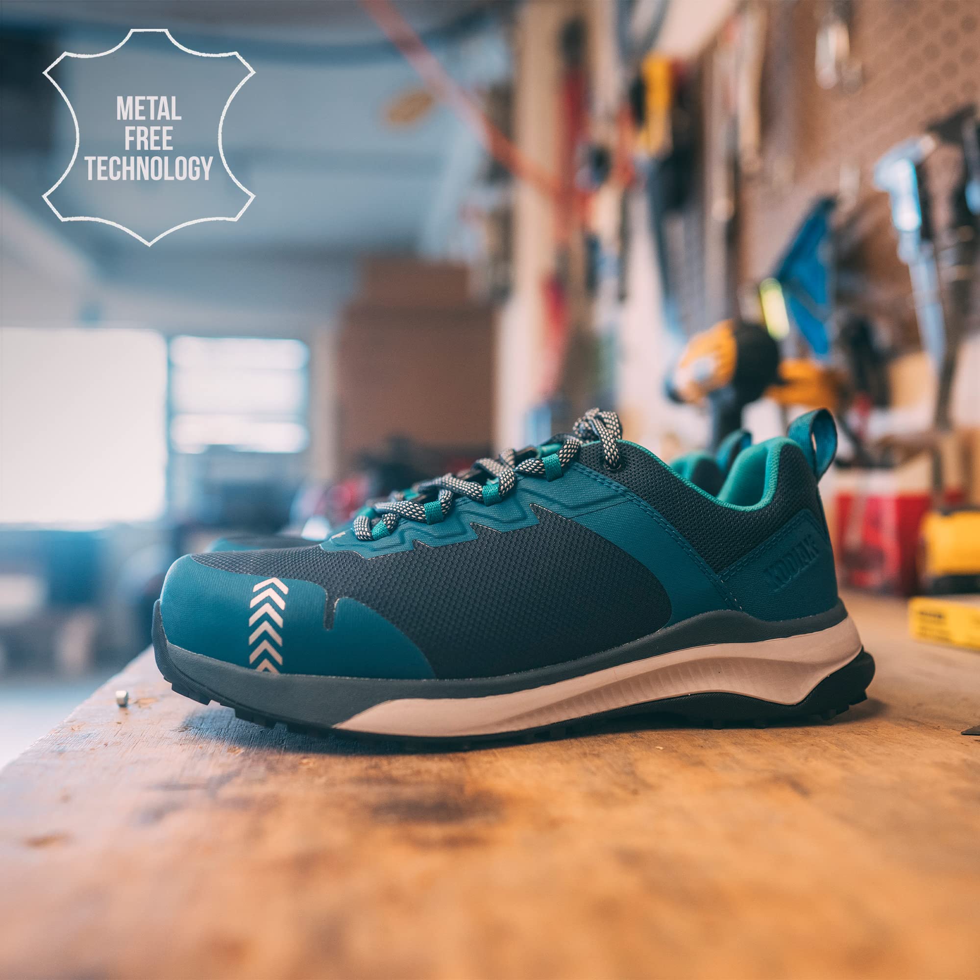 Kodiak Men's Quicktrail Low Nano Composite Toe Athletic Work Shoes - Lightweight Safety Shoes for Construction, Warehouse & Industrial Work - Non-Slip, Comfortable for All-Day Wear