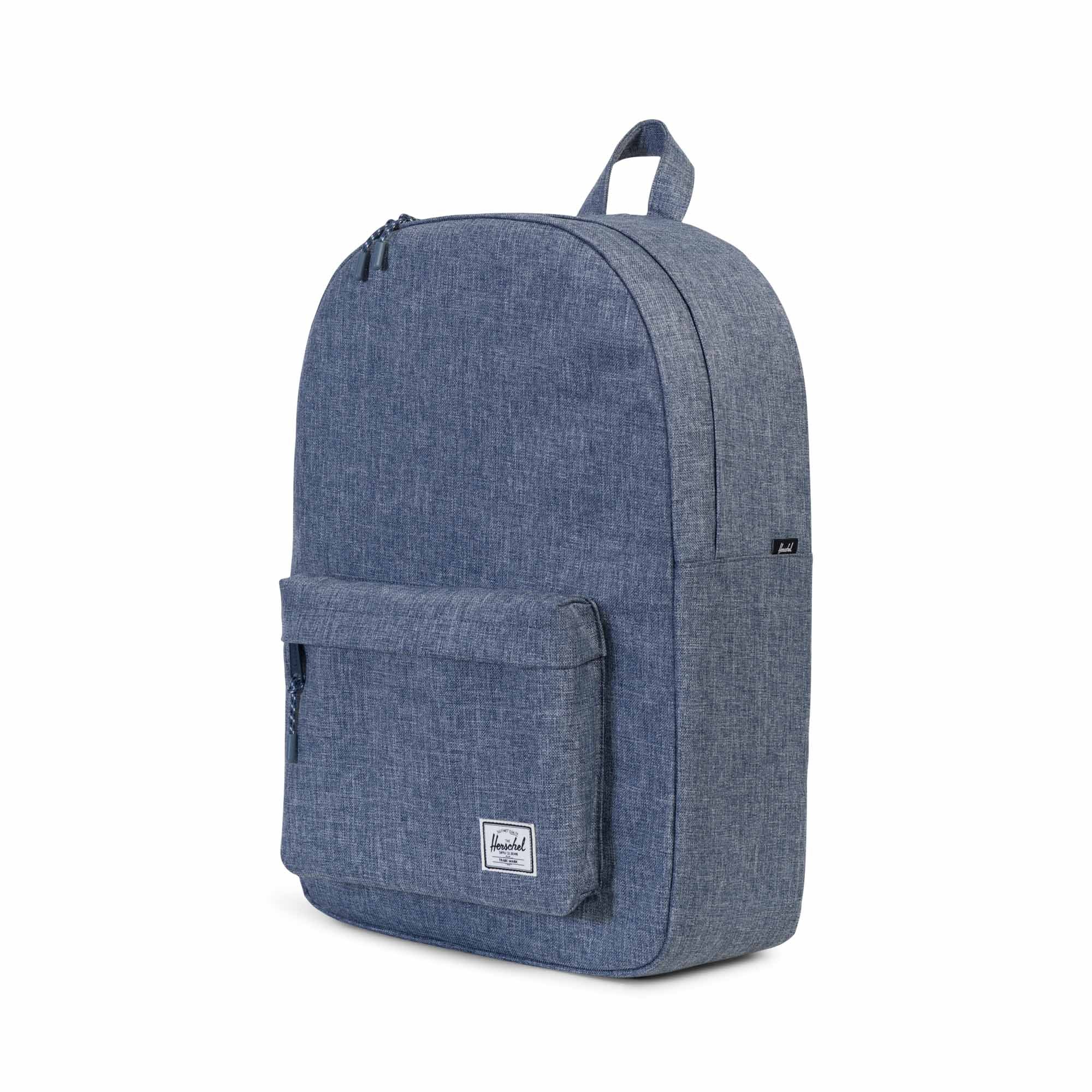 Herschel Classic Backpack - Dark Chambray Crosshatch Design | Water-Resistant Laptop Backpack for School, Work & Travel | Stylish Daypack for Men & Women