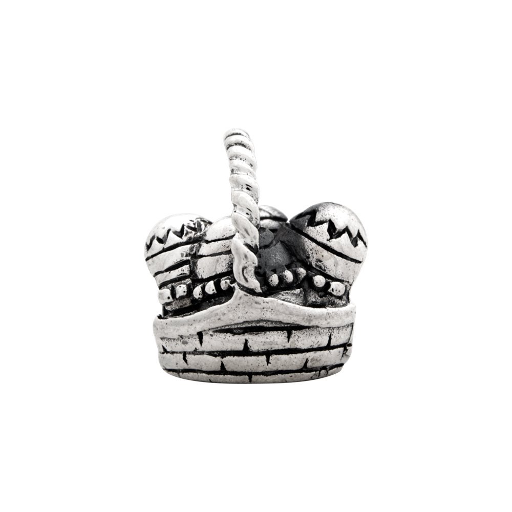 Jewels By Lux Sterling Silver Reflections Easter Basket Bead - Elegant Handmade Jewelry for Easter Gifts, Party Favors & Spring Celebrations