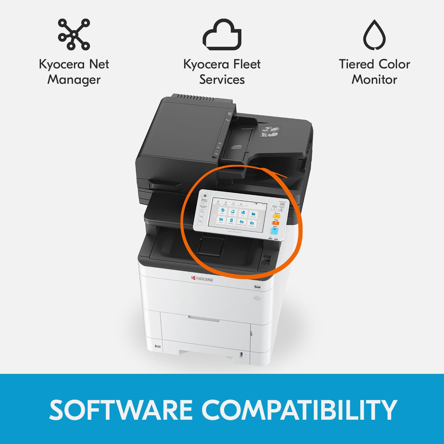 KYOCERA ECOSYS MA3500cifx All-in-One Color Laser Printer with Print/Copy/Scan/Fax | 37 ppm High-Speed Printing | 1200 dpi Resolution | Gigabit Ethernet & HyPAS | 7