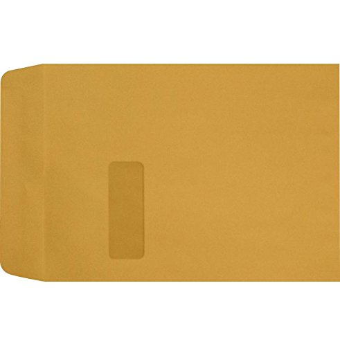 Premium LUXPaper 9 x 12 Open End Window Envelopes - Brown Kraft Paper, 28lb Text Weight (Pack of 1,000) for Business Mailing, Invoices & Office Documents