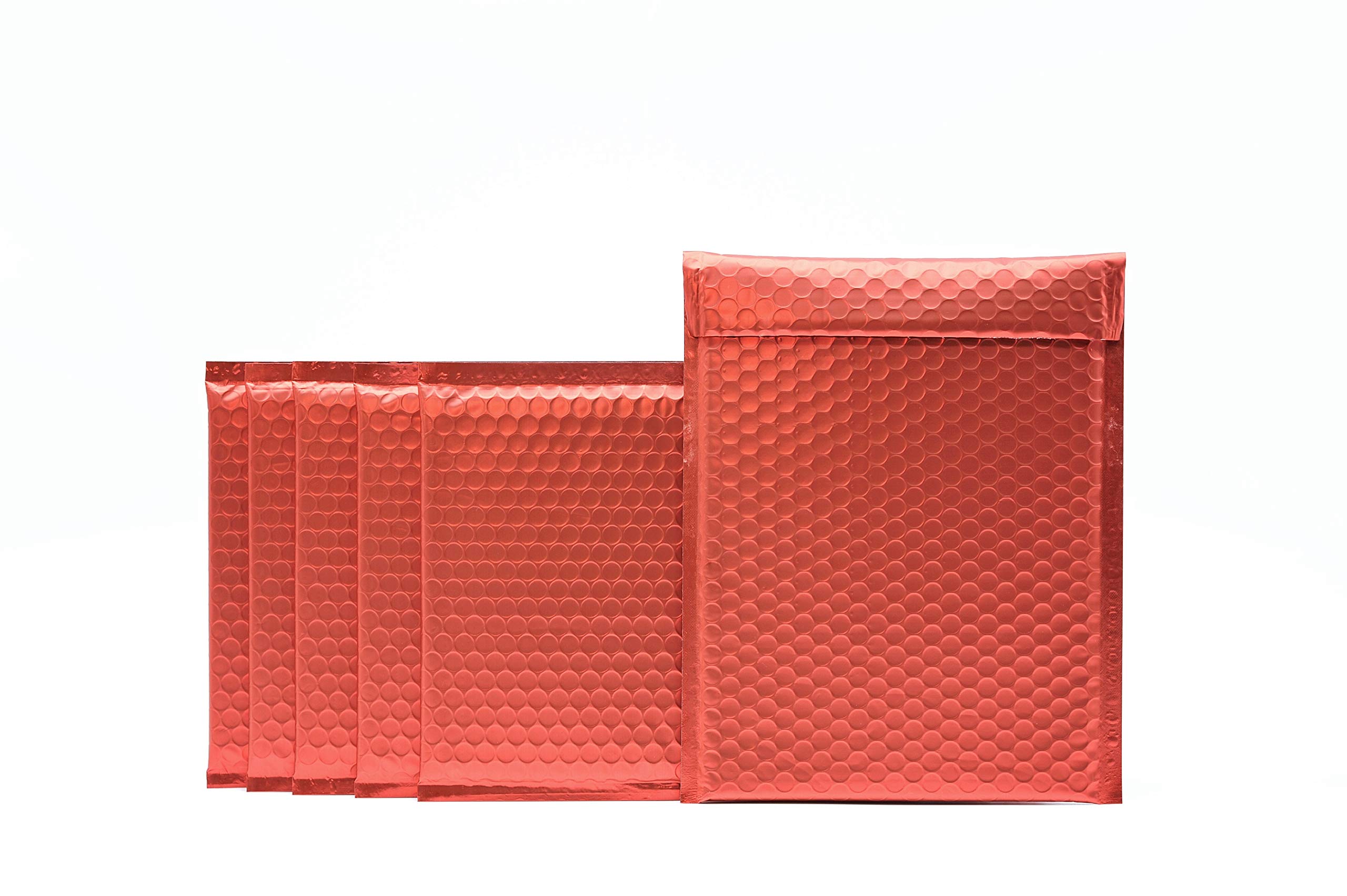 ProLine Matte Metallic Red Bubble Padded Mailers 6x10 Inch - 500 Self Seal Padded Envelopes for Shipping, Ecommerce & Small Business - Perfect for Jewelry, Cosmetics & Fragile Items Protection