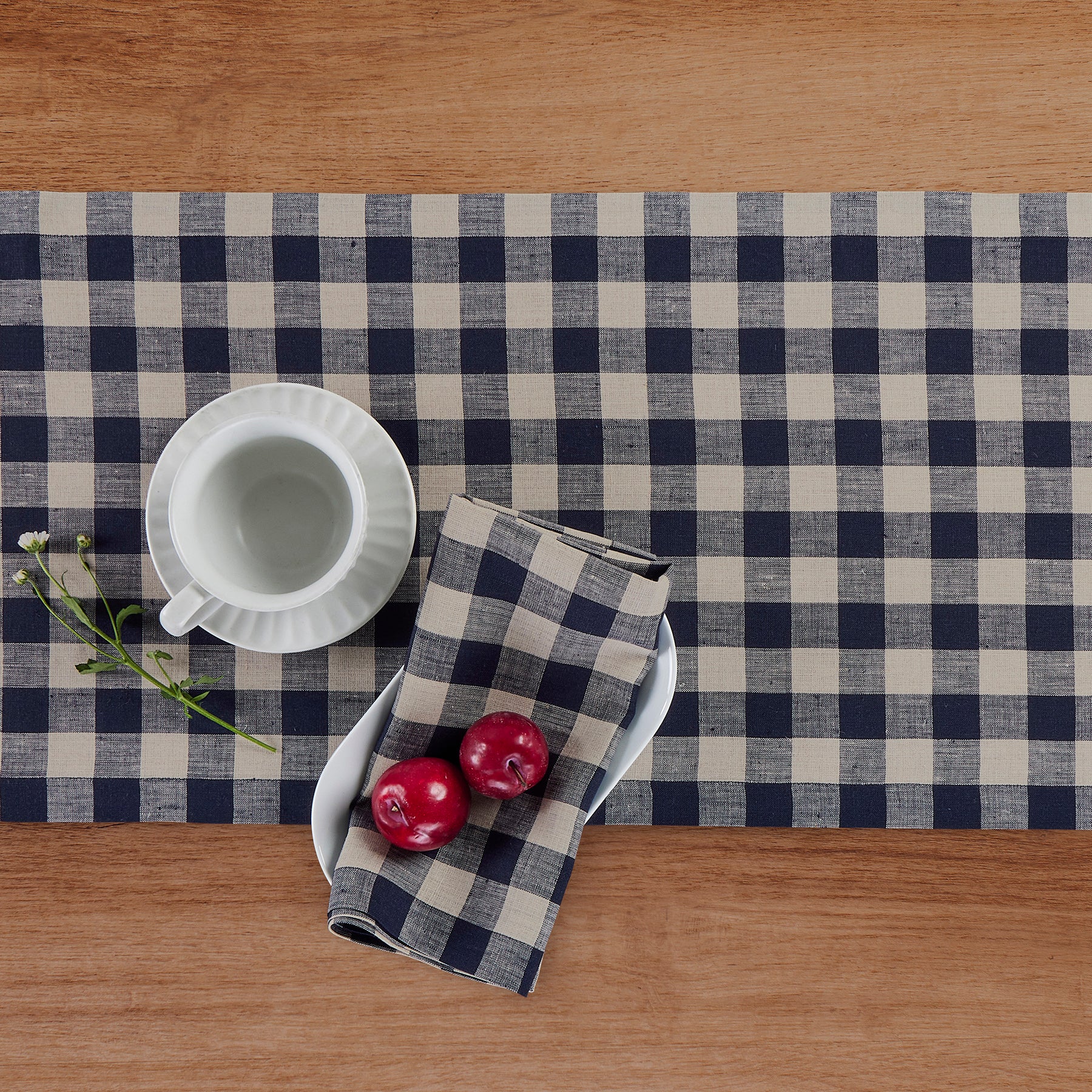 Morgan Check Napkins, Set of 4 - Premium Cotton Table Napkins for Dinner Parties, Weddings & Everyday Use