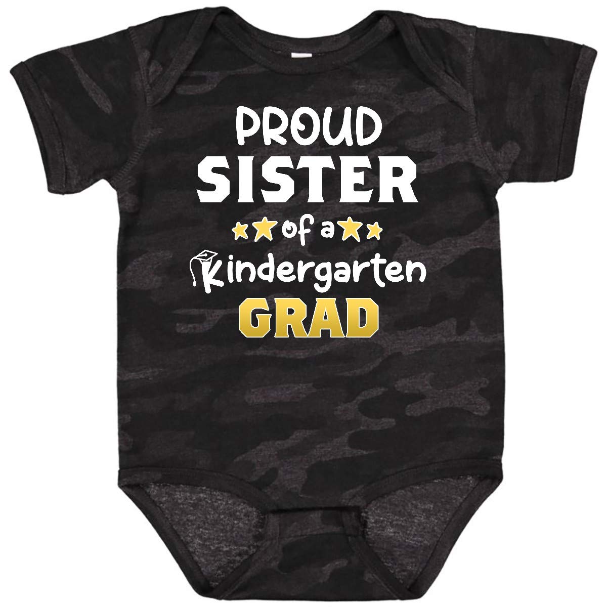 Inktastic Proud Sister of a Kindergarten Graduate Baby Bodysuit - Cute Sibling Outfit for Celebrations, Photo Shoots & Family Events