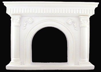 Miniature Dollhouse Fireplace - Realistic Molded Design for DIY Crafts