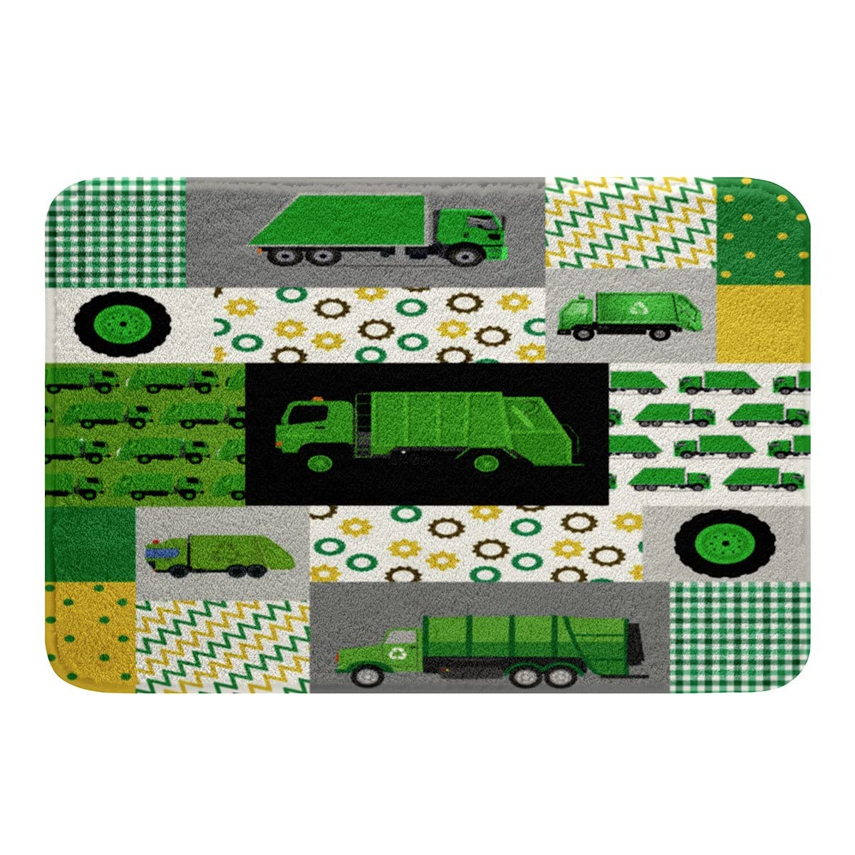 Eco-Friendly Green Garbage Truck Bath Rugs - 20