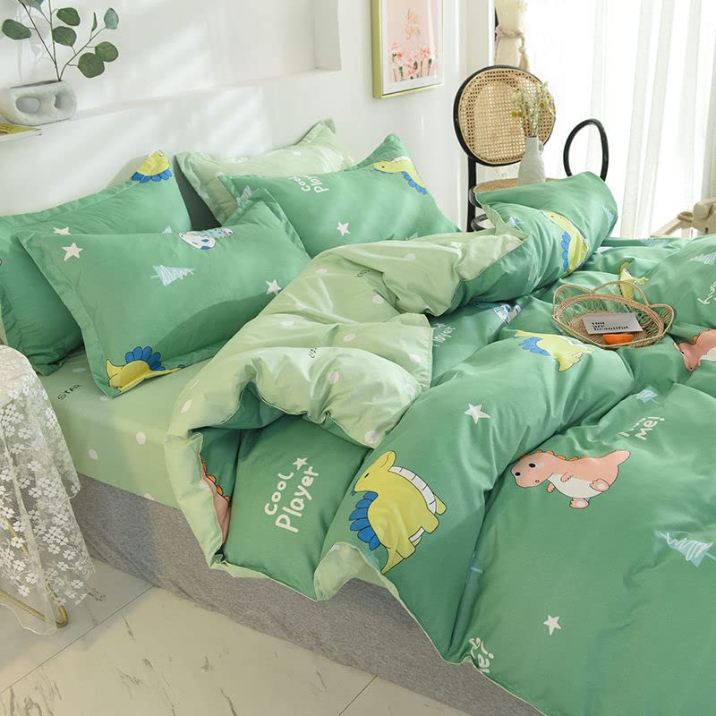 YHWW Summer Quilt Set - Washed Cotton Bedding Set for Kids & Adults (Single/Double/Queen/Twin Size) - Includes Quilt Cover & Pillowcases in Grey - Perfect for Boys, Girls & All-Season Comfort