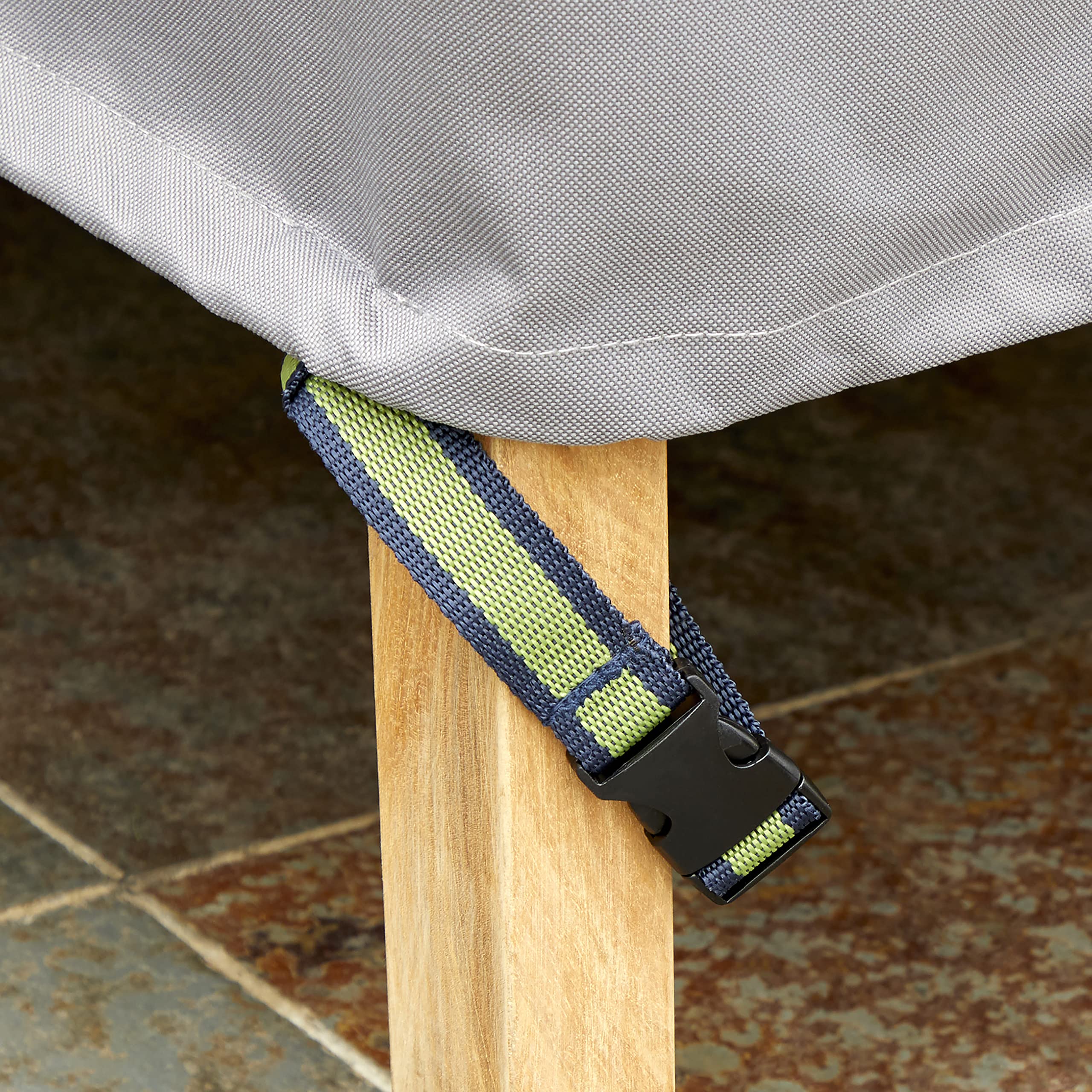 Duck Covers Soteria Waterproof 96 Inch Rectangular/Oval Patio Table Cover with Chairs - Heavy Duty Outdoor Furniture Protection for All Weather - Perfect for Backyard, Garden, and Poolside Use