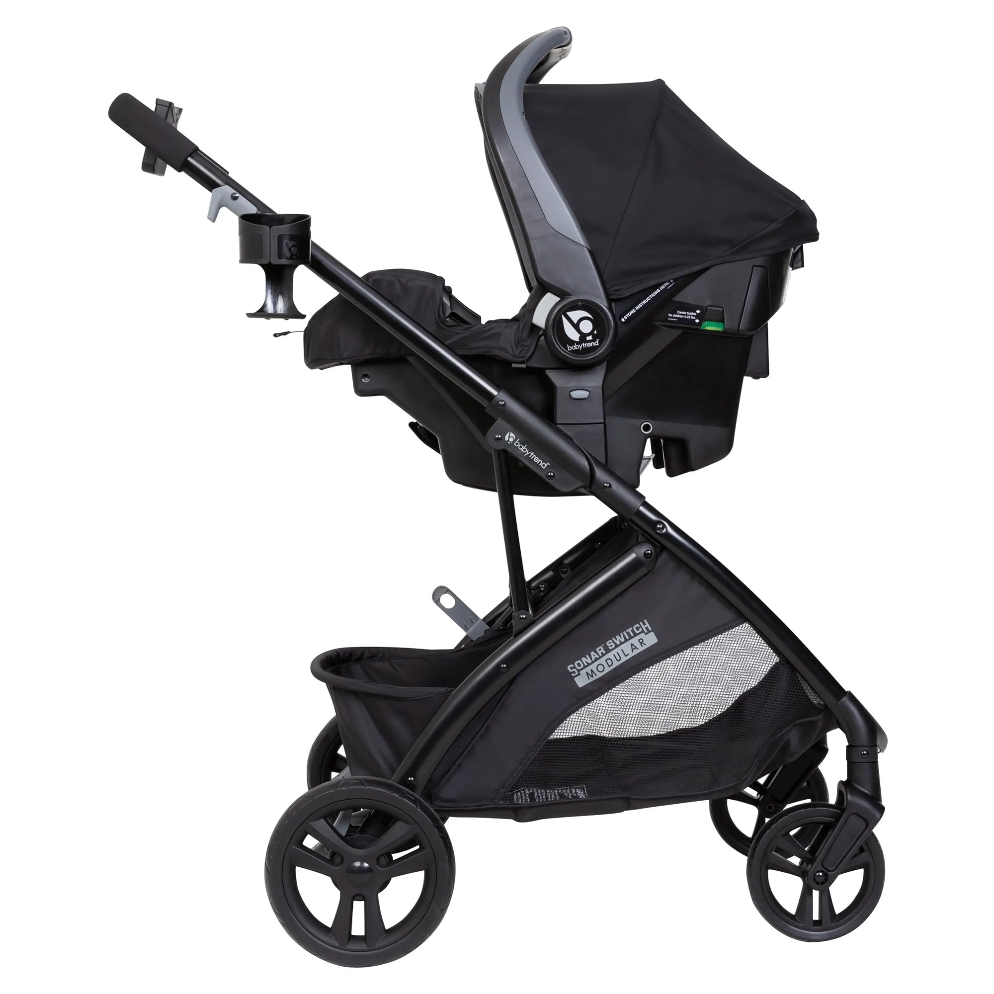 Baby Trend Sonar™ Switch 6-in-1 Modular Stroller Travel System with Ally™ Infant Car Seat - Desert Grey | Convertible Stroller for Newborn to Toddler | Perfect for Shopping, Travel & Daily Walks