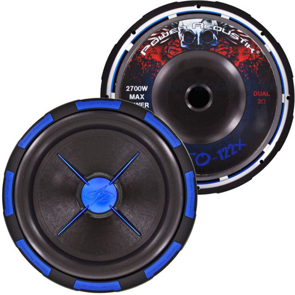 Power Acoustik MOFO 122X 12 Inch 1200W Dual 2 Ohm Car Subwoofer - High Performance Bass for Trucks, SUVs & Car Audio Systems
