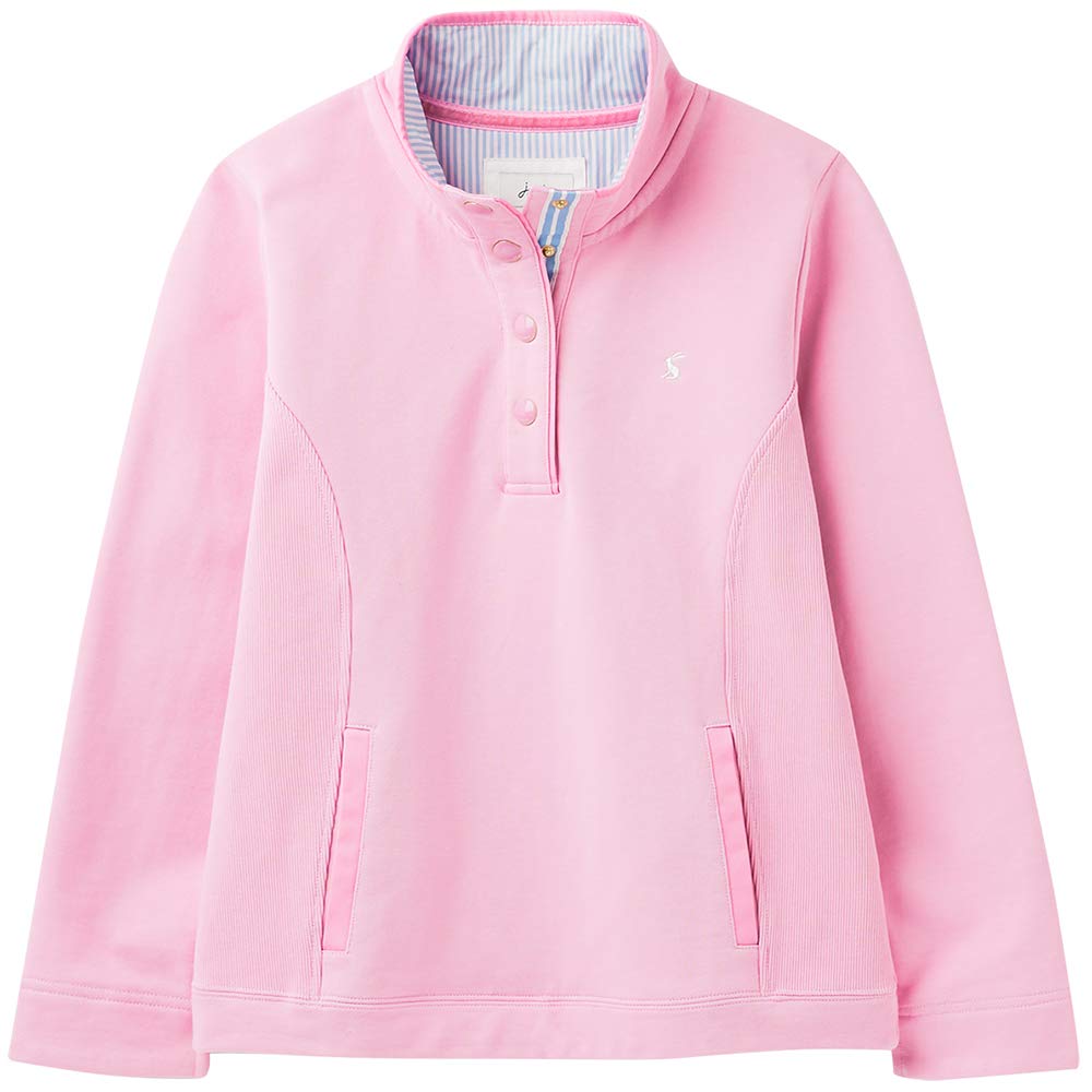 Joules Women's Saunton Funnel Neck Sweatshirt - Light Pink Pullover for Casual Wear, Lounge & Outdoor Activities | Soft Fleece Hoodie for Fall & Winter Comfort