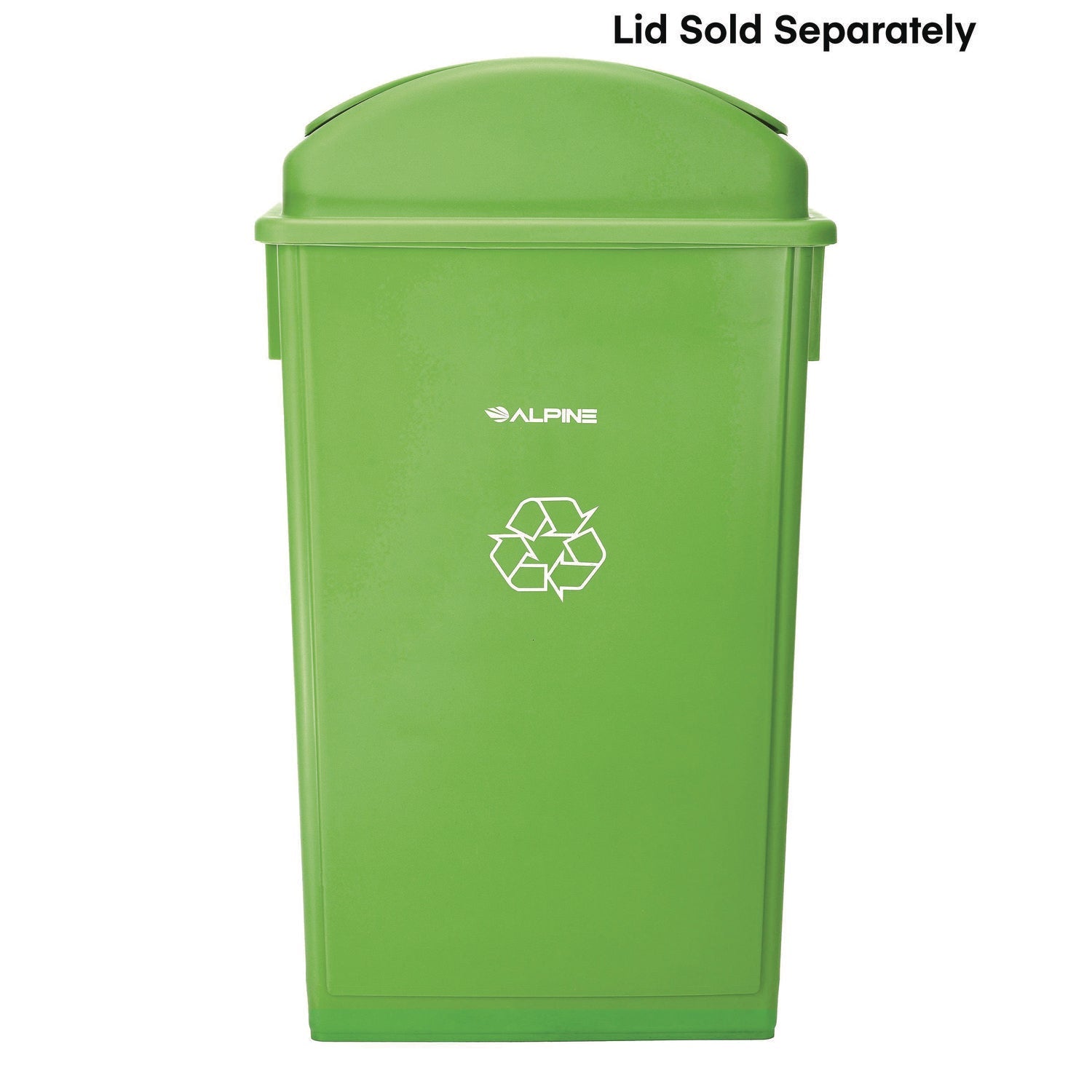 Alpine Industries 23 Gallon Slim Recycling Bin - Plastic Wastebasket in Lime Green for Kitchen, Office, or Outdoor Use