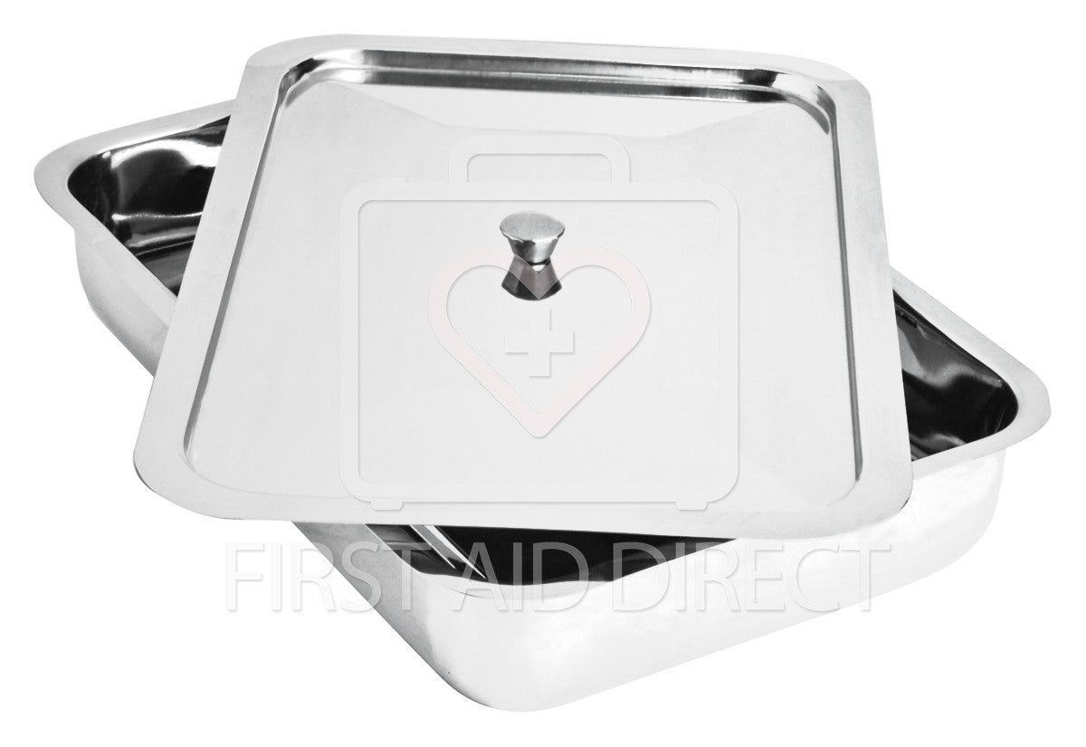 Stainless Steel Instrument Tray with Cover - Durable Medical & Lab Equipment for Sterilization, Organization & Surgical Procedures