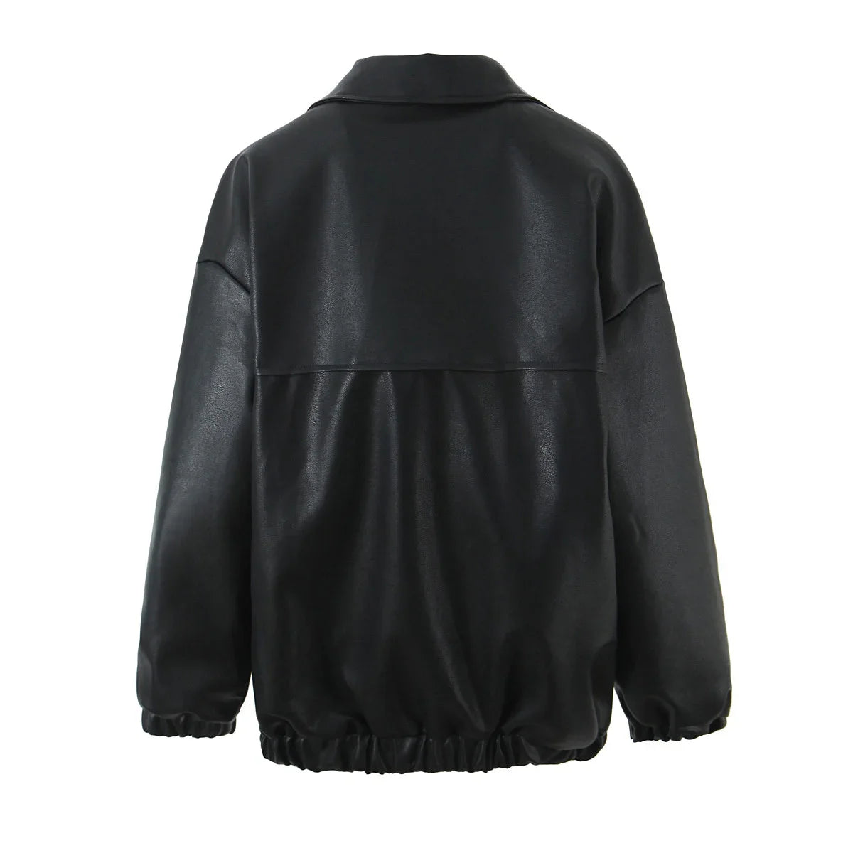 Stylish Black Leather Jacket for Women - Autumn & Winter Fashion 2024 | Retro High Street Trend | Premium Outerwear for Casual & Night Out