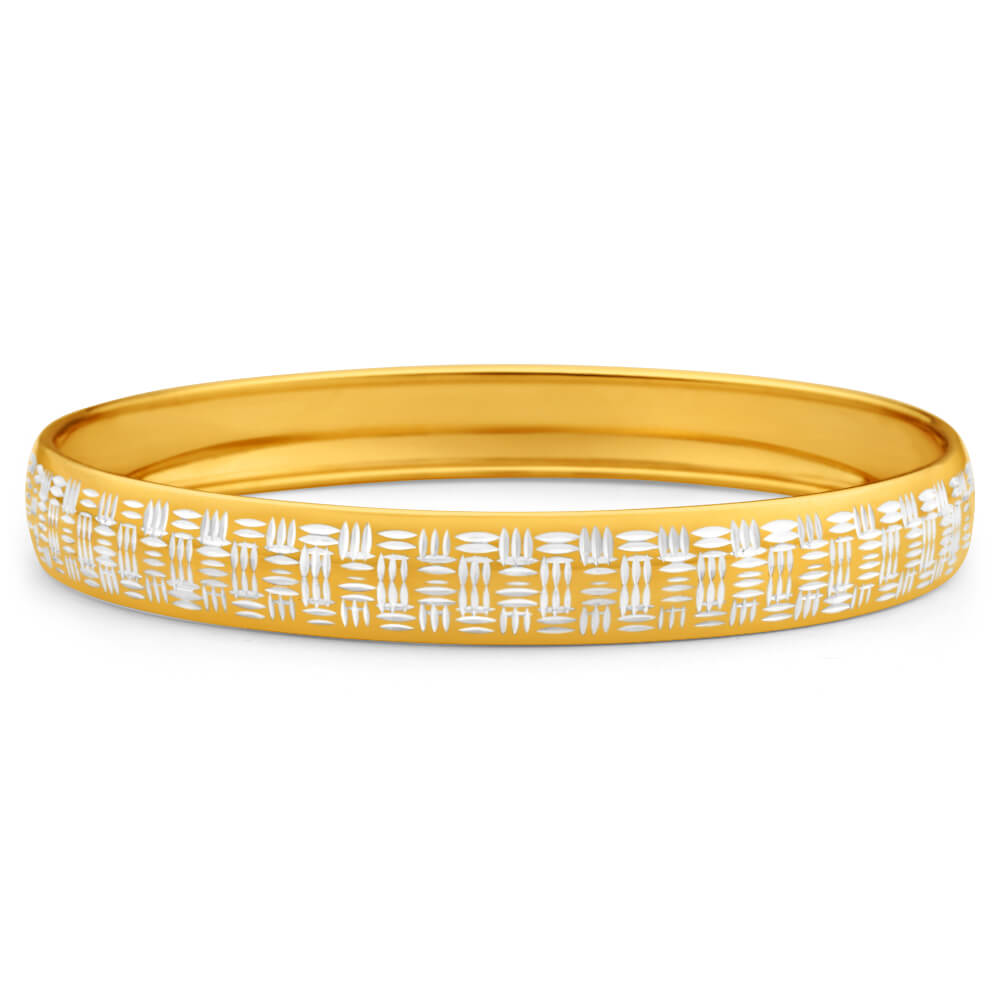 9ct Yellow Gold Silver Filled Bangle Bracelet for Women - Elegant Stackable Jewelry for Everyday Wear & Special Occasions