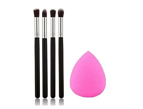 ClubComfort Eyeshadow Blending Pencil Brush with Sponge Puff - 2 Pack Makeup Brush Set for Professional Eyeshadow Blending & Smokey Eye Application
