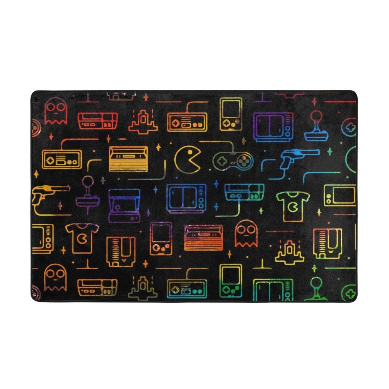 6' x 4' Non-Slip Gaming Pattern Area Rug - Video Game Controller Design Floor Carpet for Kids Room, Living Room & Bedroom | Perfect for Sofa, Home Decor & Indoor Play Areas