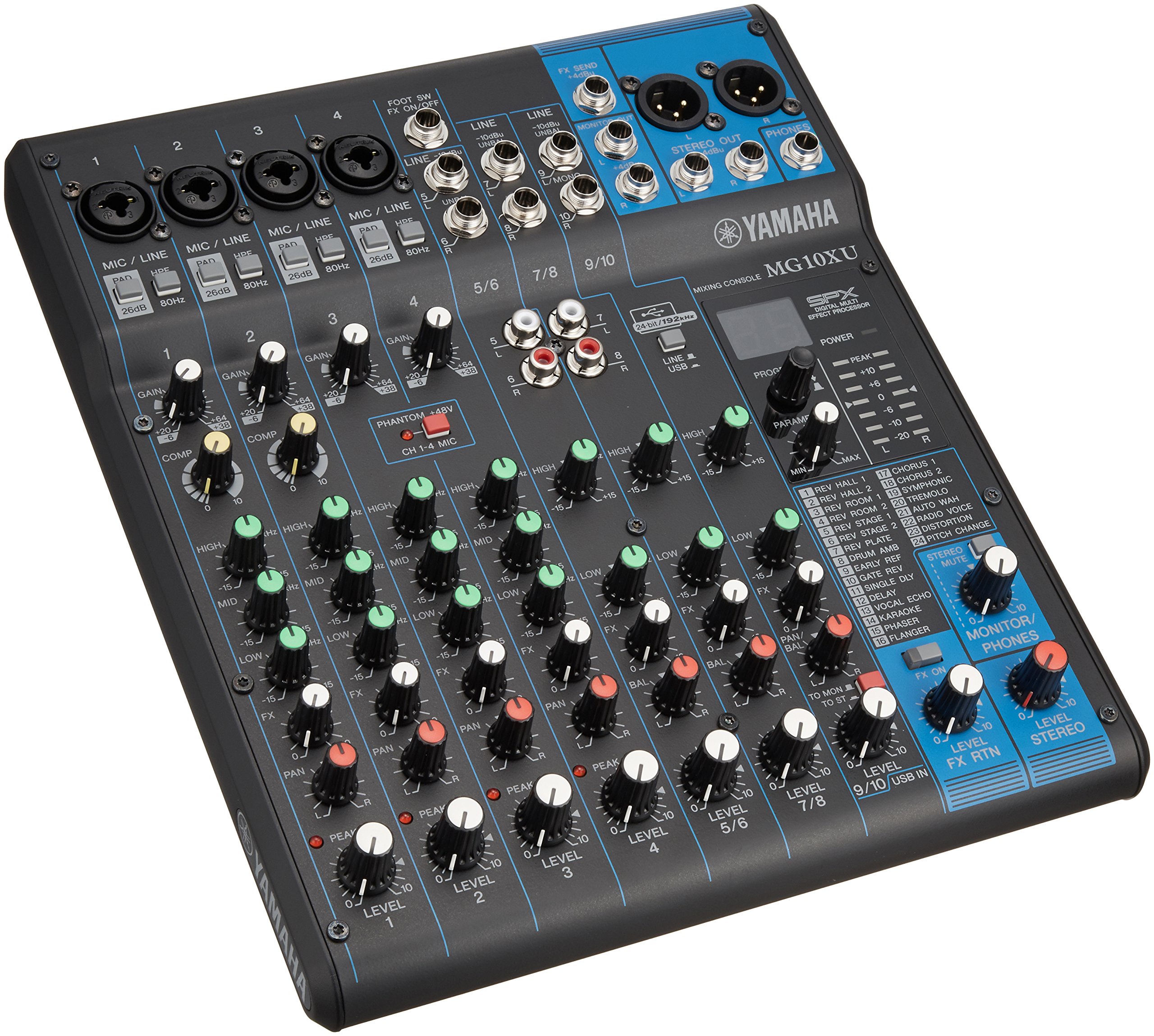 Yamaha MG10XU 10-Input Analog Mixer with Effects - Professional Audio Mixing Console for Live Sound, Studio Recording & Podcasting