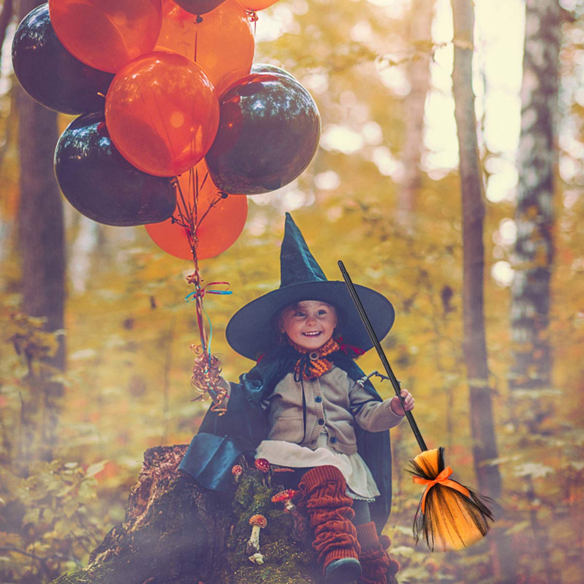 VALICLUD Halloween Witch Broomstick - Kids Costume Accessory for Witch Cosplay & Halloween Decor - Perfect for Trick-or-Treating, Themed Parties & Spooky Photo Props