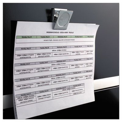 ACCO Magnetic Clip 12-Pack, 1.13 Inch Jaw Capacity, Silver Office Supplies - Perfect for Fridge Notes, Whiteboard Organization & Document Holding