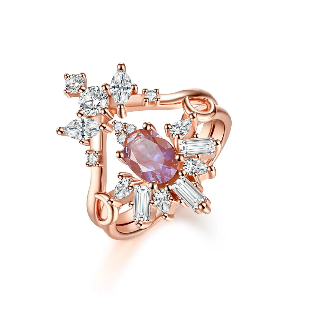 Victoria Ring Set - Elegant Deep Sea Blue Jewelry for Women | Perfect for Weddings, Parties & Everyday Wear