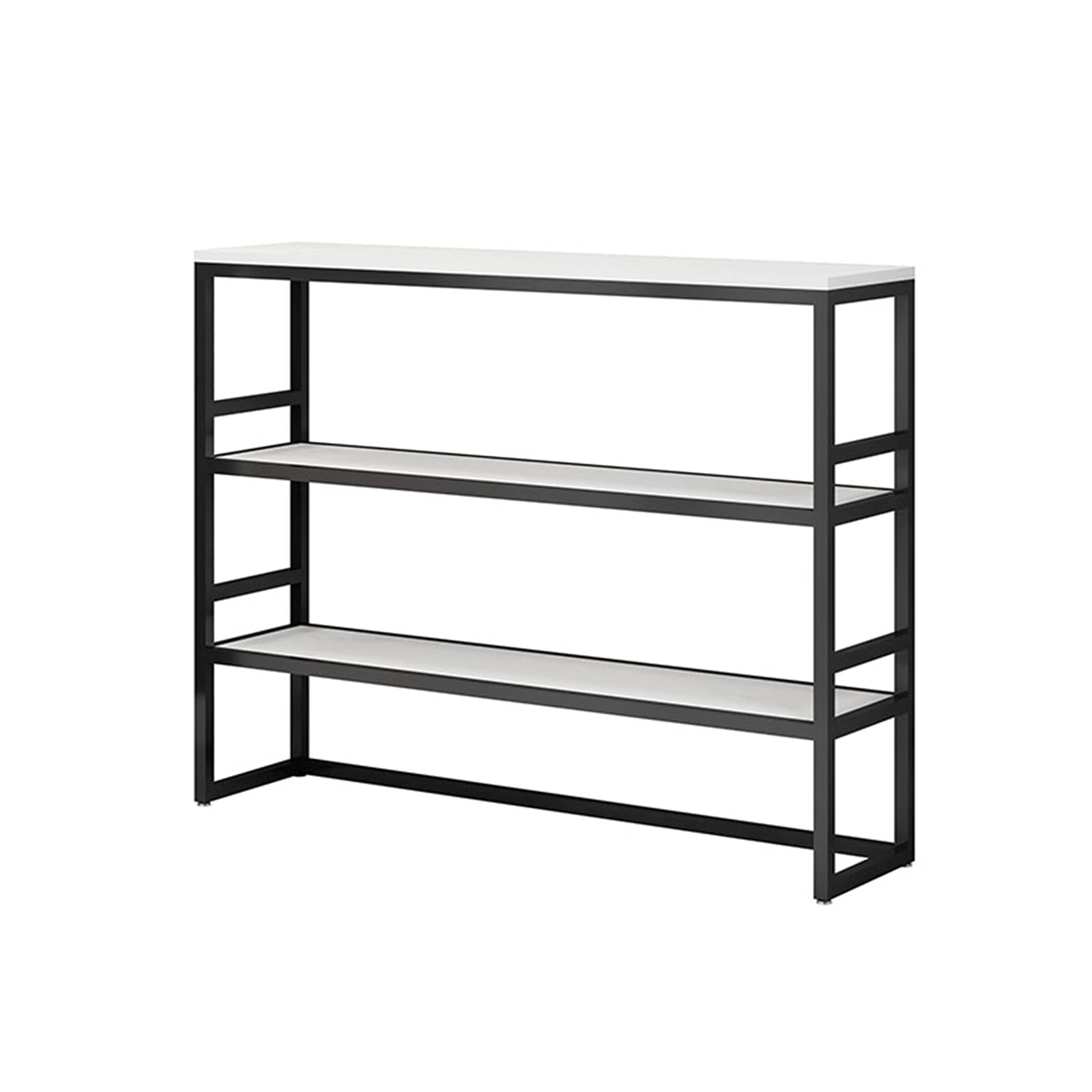 Marble 3-Tier Kitchen Shelf - 60-120CM Adjustable Storage Rack for Bathroom, Living Room & Sofa Side Table (80×25×85CM, Black) - Perfect for Small Space Organization & Home Decor