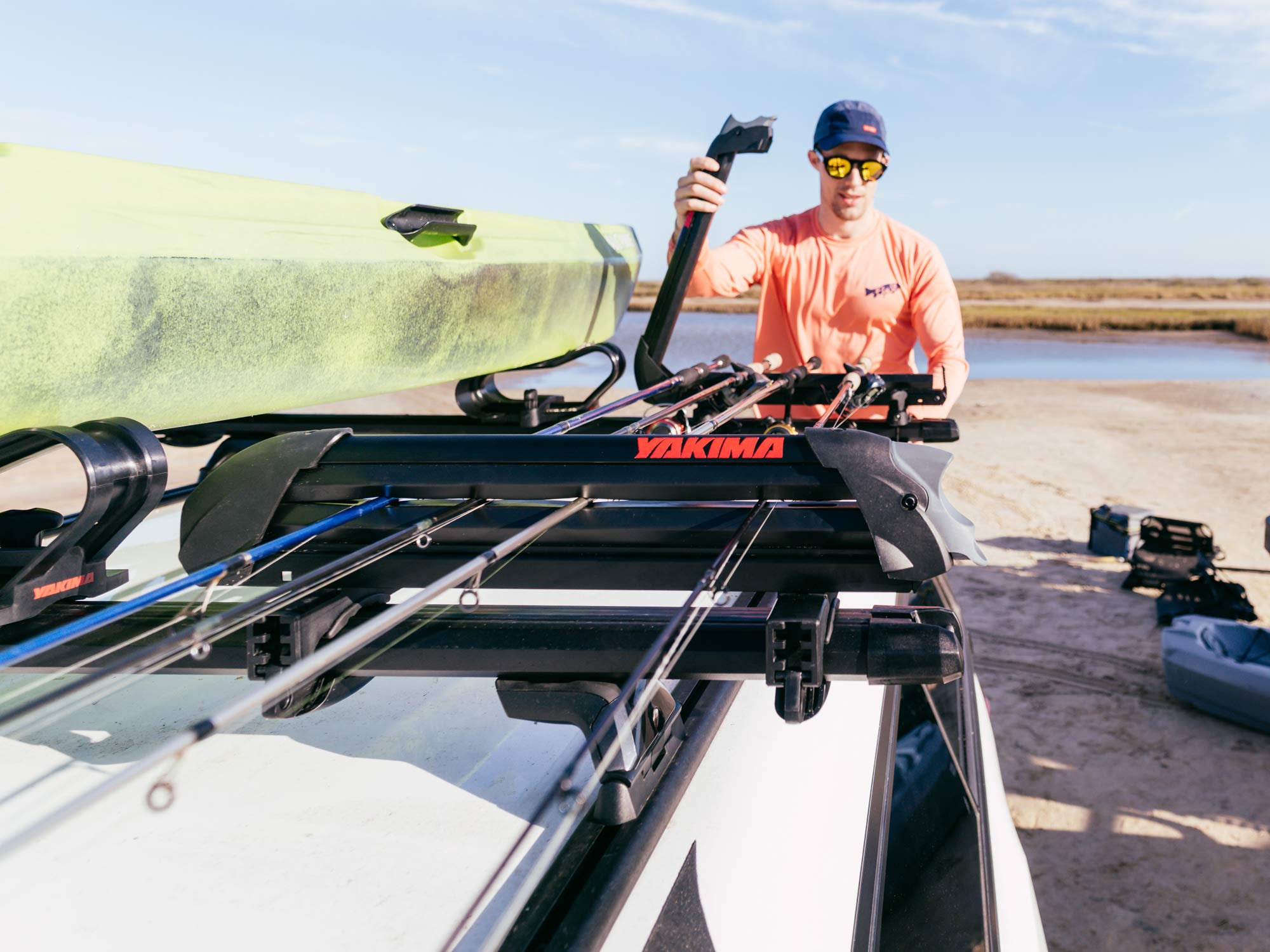 Yakima Fishing Rod and Ski Rack for Cars - ReelDeal 4 Ski & 2 Snowboard Holder with SKS Locks - Perfect for Road Trips, Outdoor Adventures, and Secure Gear Transport