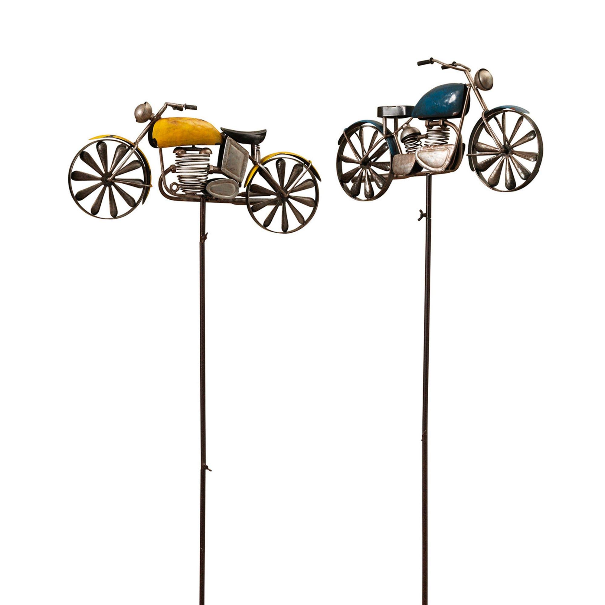 Vintage Motorcycle Garden Stakes Set of 2 - 62.75
