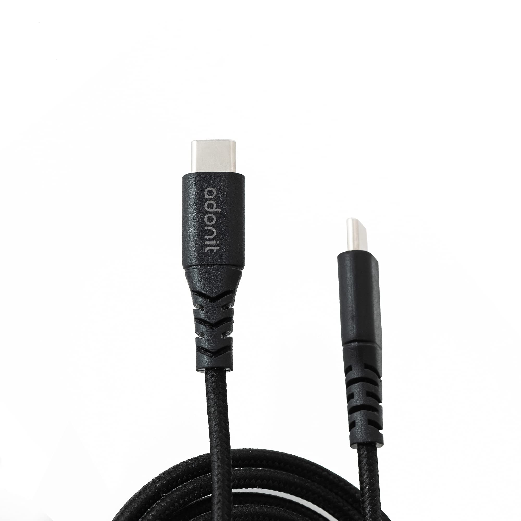 Adonit 1.2m USB-C to USB-C Fast Charging Cable (Black) - Compatible with iPhone 15, iPad Pro, MacBook Air, MacBook Pro, Tablets & Laptops - Perfect for Home, Office & Travel Charging