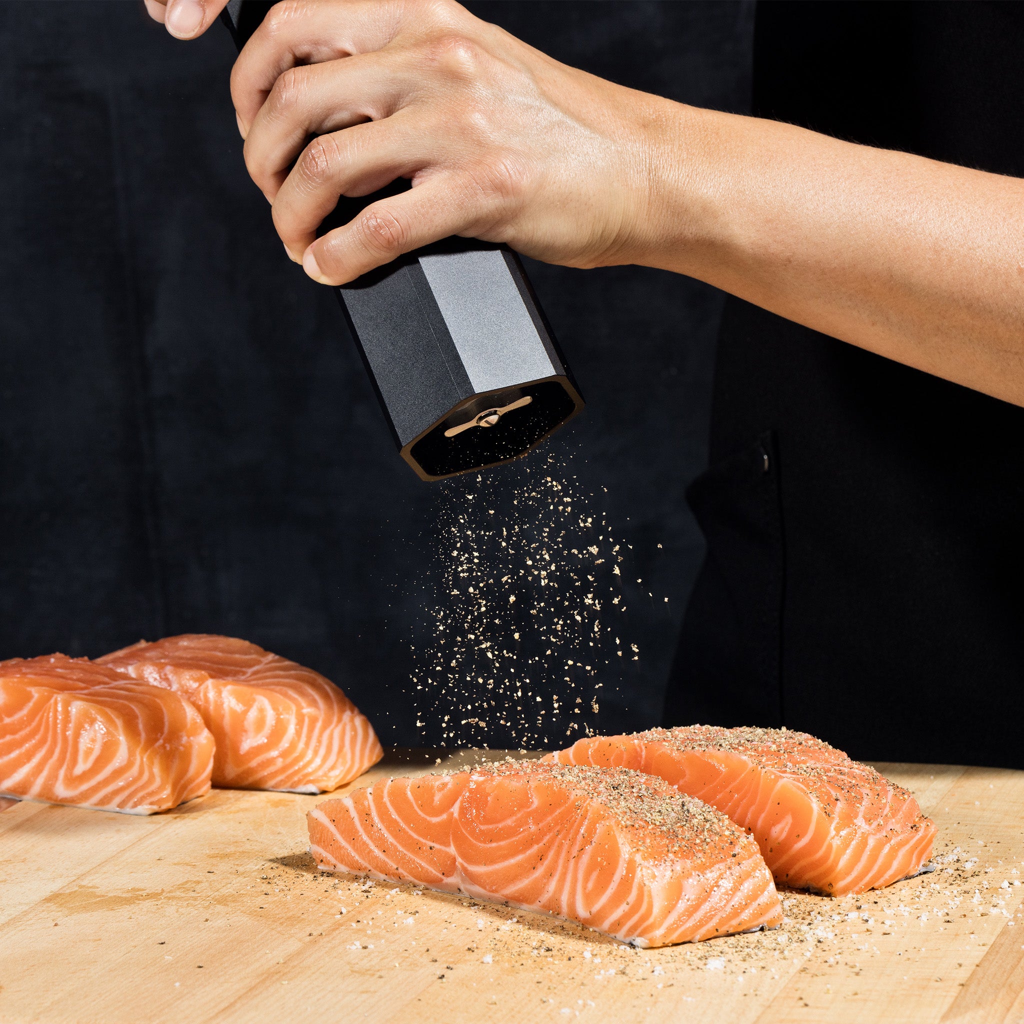 Premium HexMill Pepper Grinder - Adjustable Coarseness, Stainless Steel Mill for Freshly Ground Pepper - Perfect for Kitchen, Dining Table & Outdoor Cooking